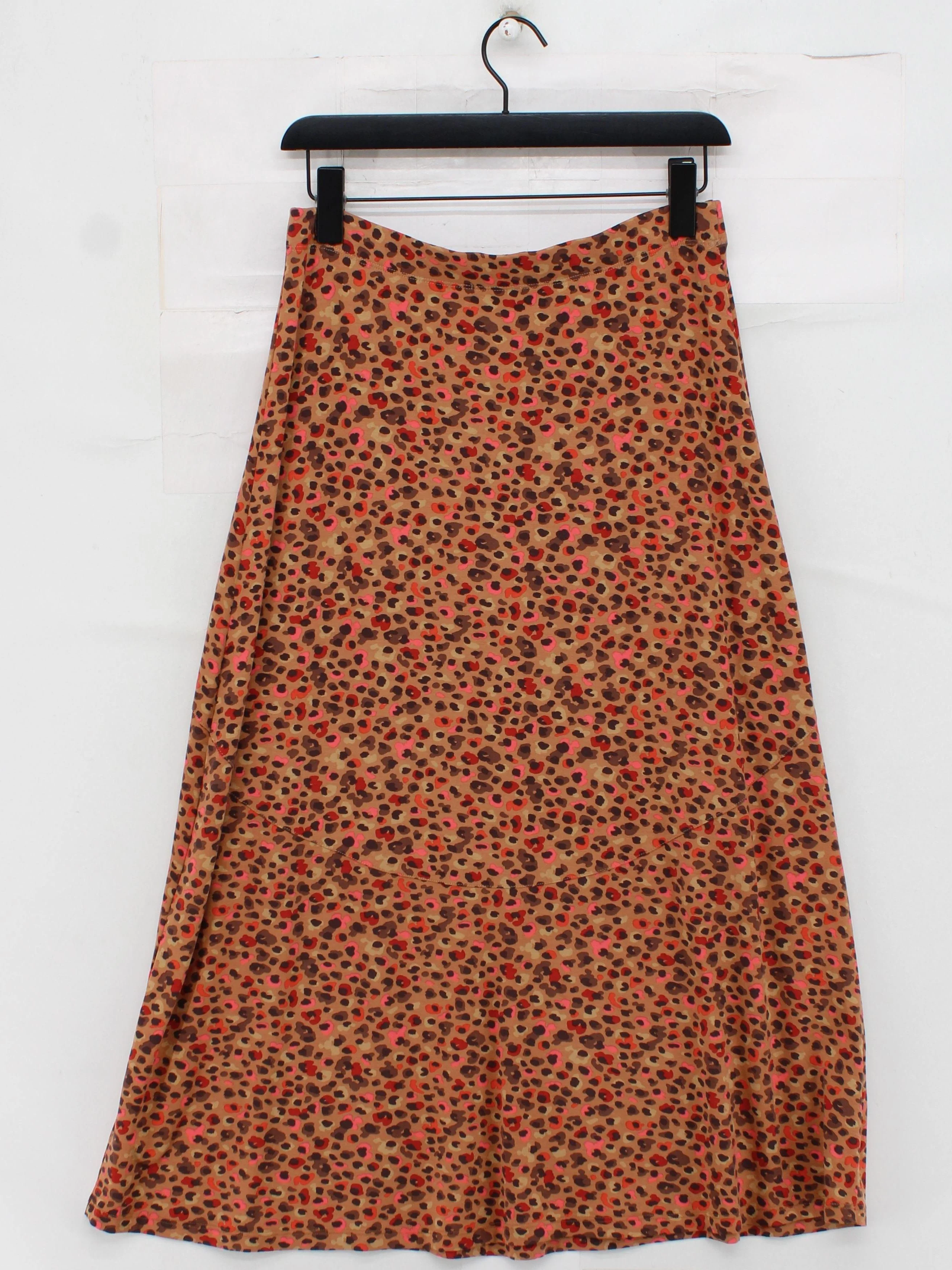 Kettlewell Women's Midi Skirt M Brown Animal Print 100% Other Midi A-Line - Image 2