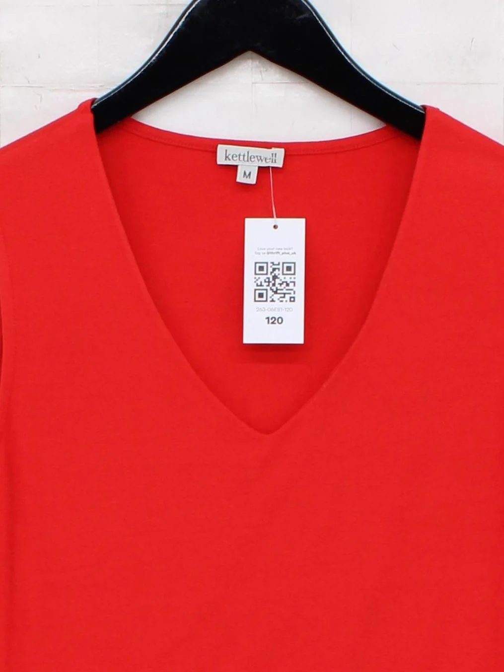 Kettlewell Women's T-Shirt M Red Cotton with Lyocell Modal, Elastane Basic - Image 3