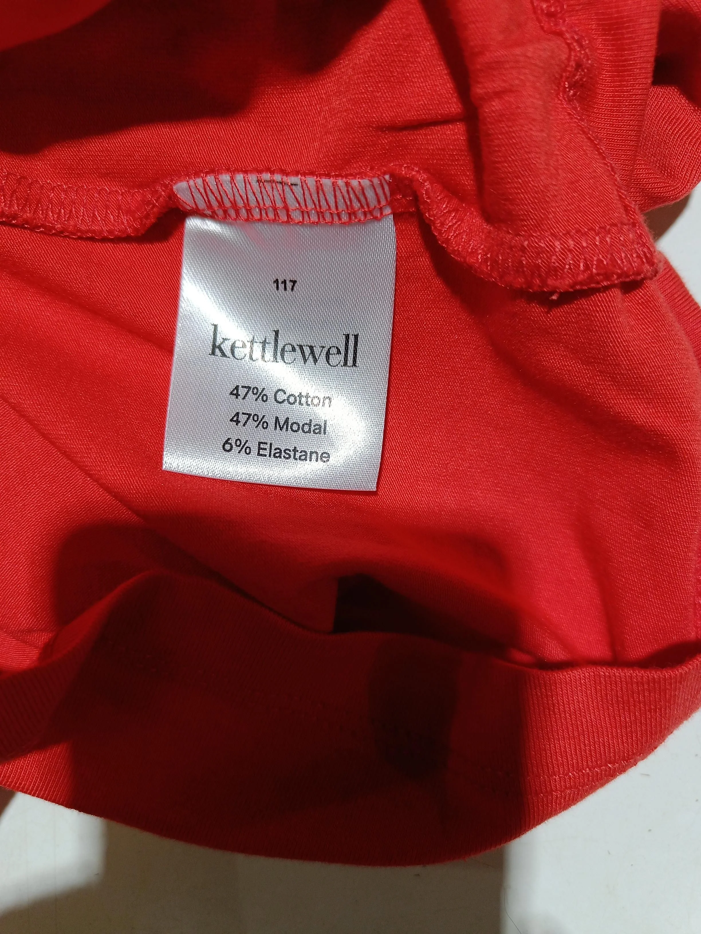 Kettlewell Women's T-Shirt M Red Cotton with Lyocell Modal, Elastane Basic - Image 6