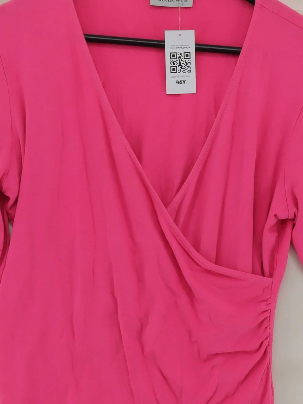 Kettlewell Women's Top L Pink Cotton with Lyocell Modal, Elastane Jersey - Image 3