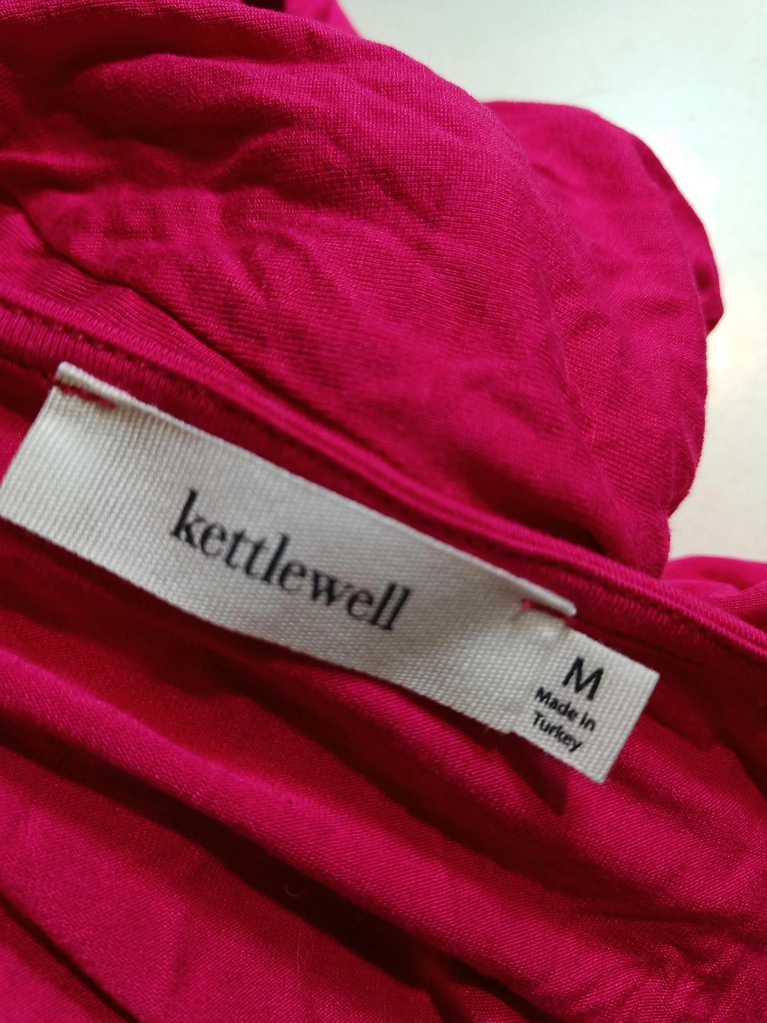 Kettlewell Women's Top M Red Viscose with Elastane 3/4 Sleeve Square Neck Basic - Image 5