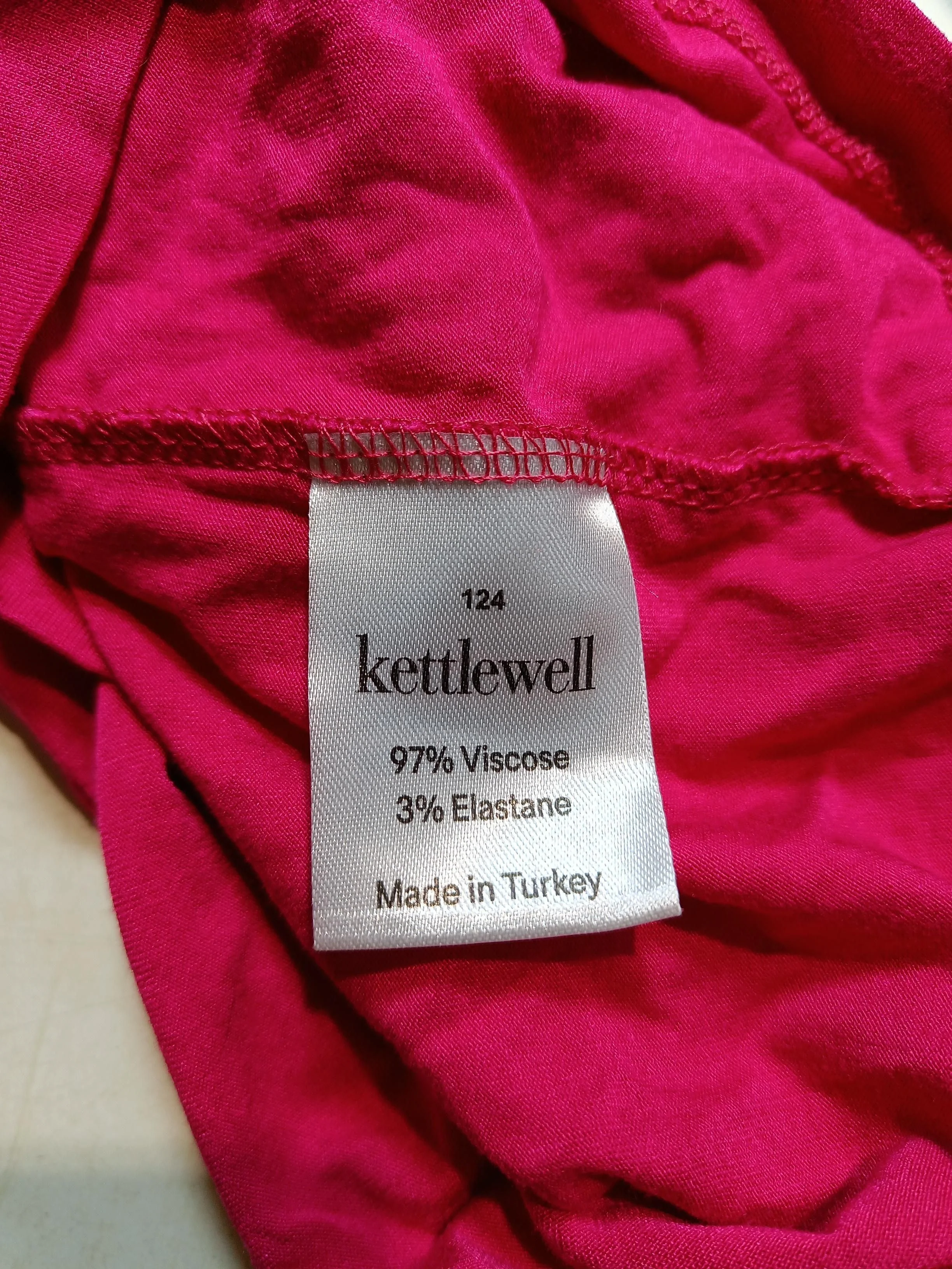 Kettlewell Women's Top M Red Viscose with Elastane 3/4 Sleeve Square Neck Basic - Image 6