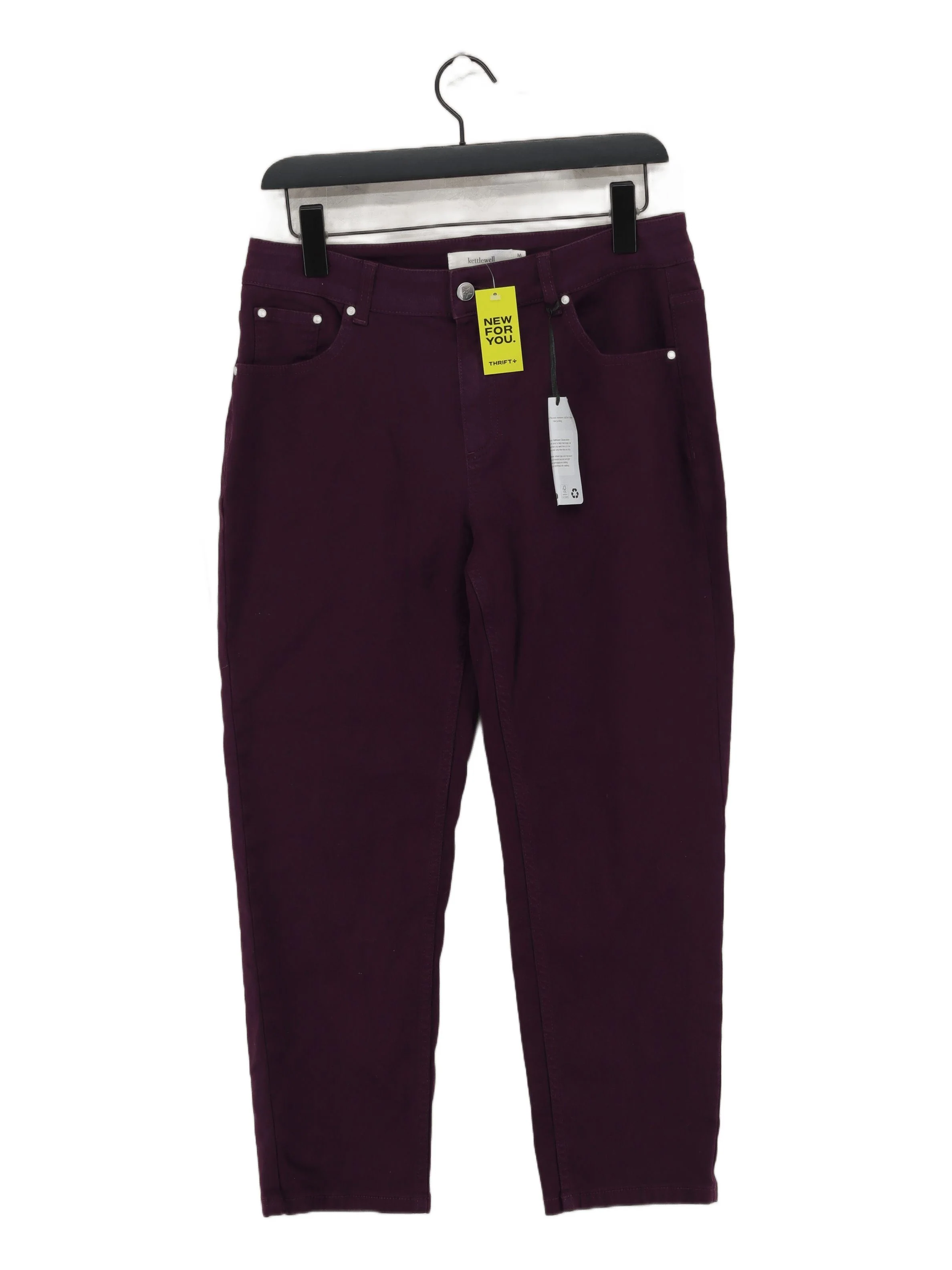 Kettlewell Women's Trousers M Purple Cotton with Elastane Tapered Cropped