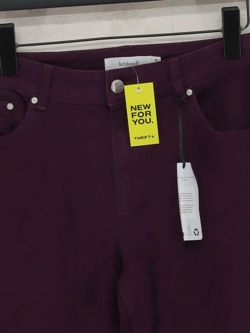 Kettlewell Women's Trousers M Purple Cotton with Elastane Tapered Cropped - Image 3