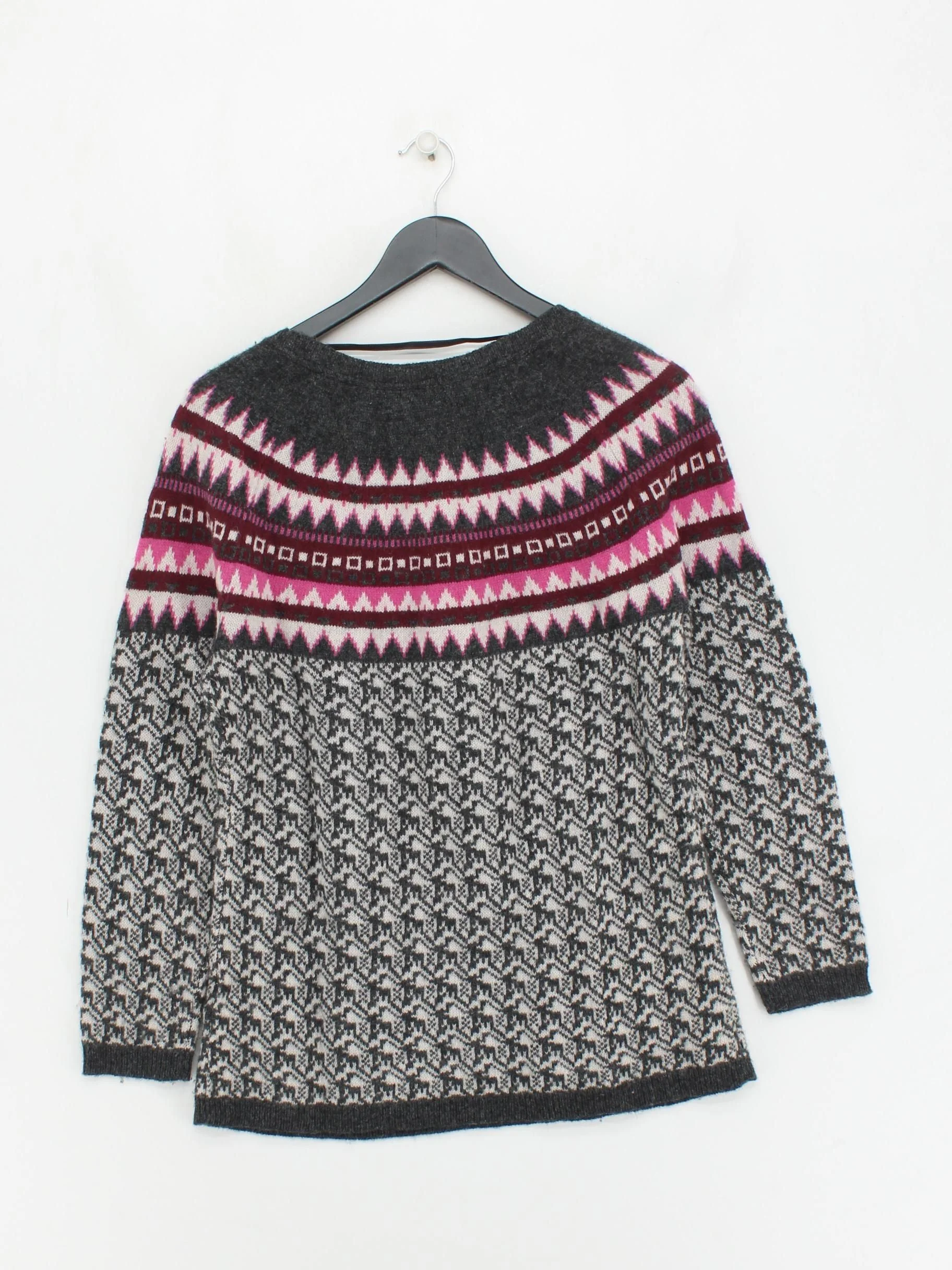 Kew 159 Women's Jumper M Multi Geometric Wool with Nylon Round Neck Pullover - Image 2