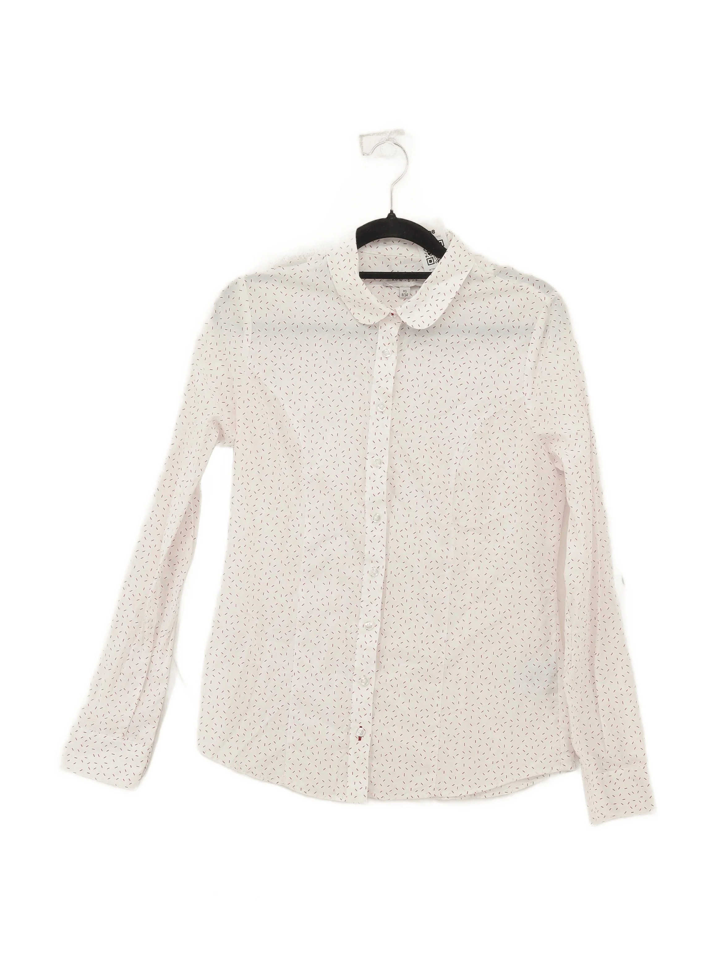 Kew 159 Women's Shirt XS White 100% Cotton Long Sleeve Collared Basic