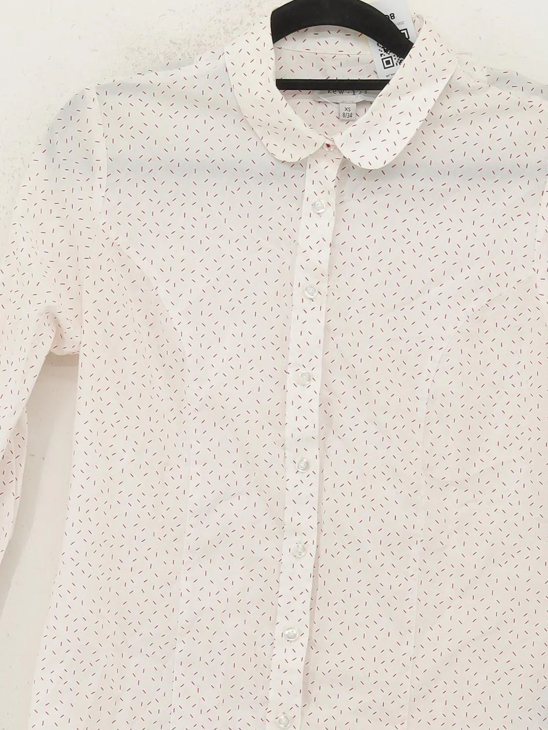 Kew 159 Women's Shirt XS White 100% Cotton Long Sleeve Collared Basic - Image 3