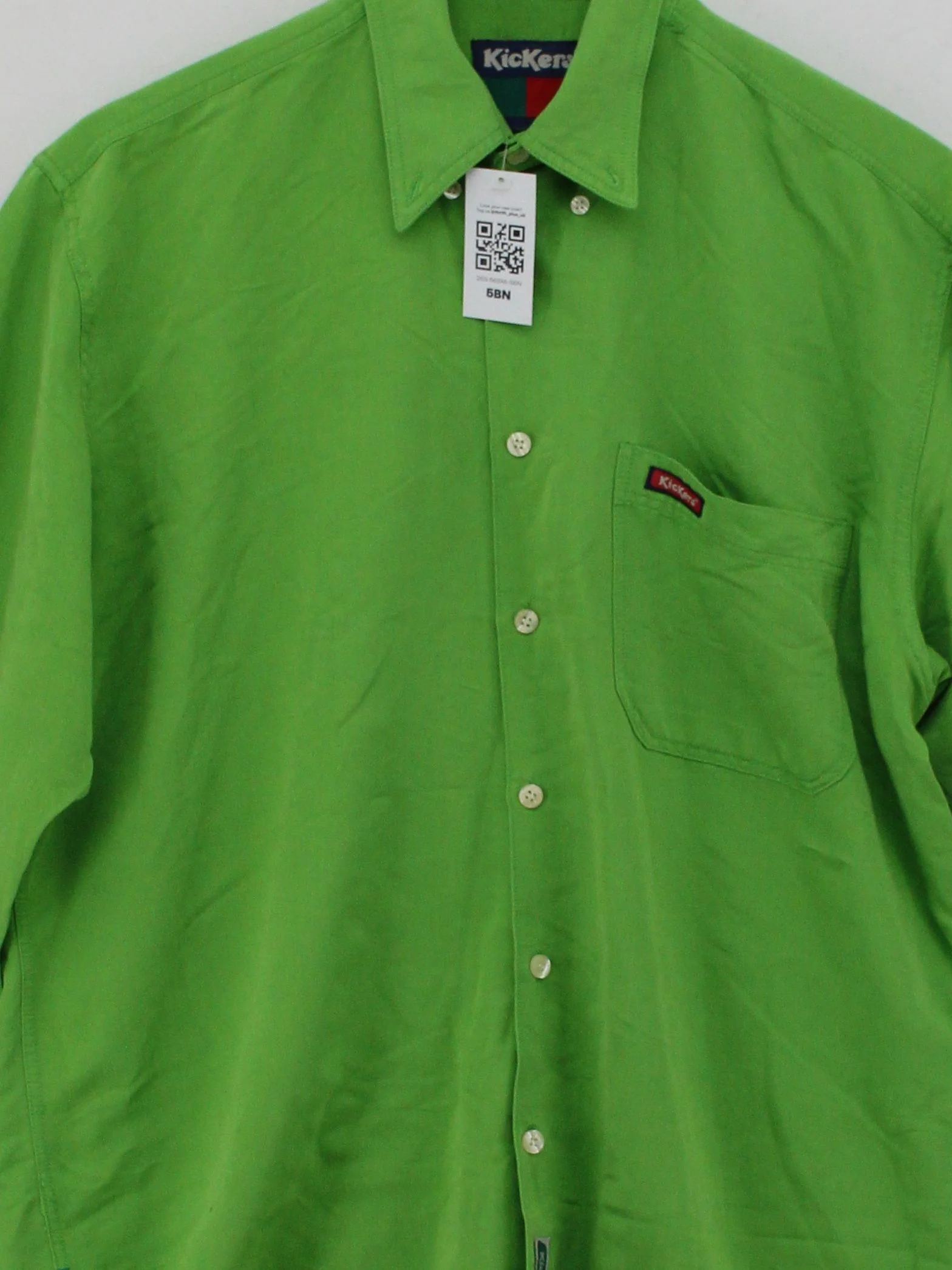 Kickers Men's Shirt M Green Viscose with Polyester Basic - Image 3
