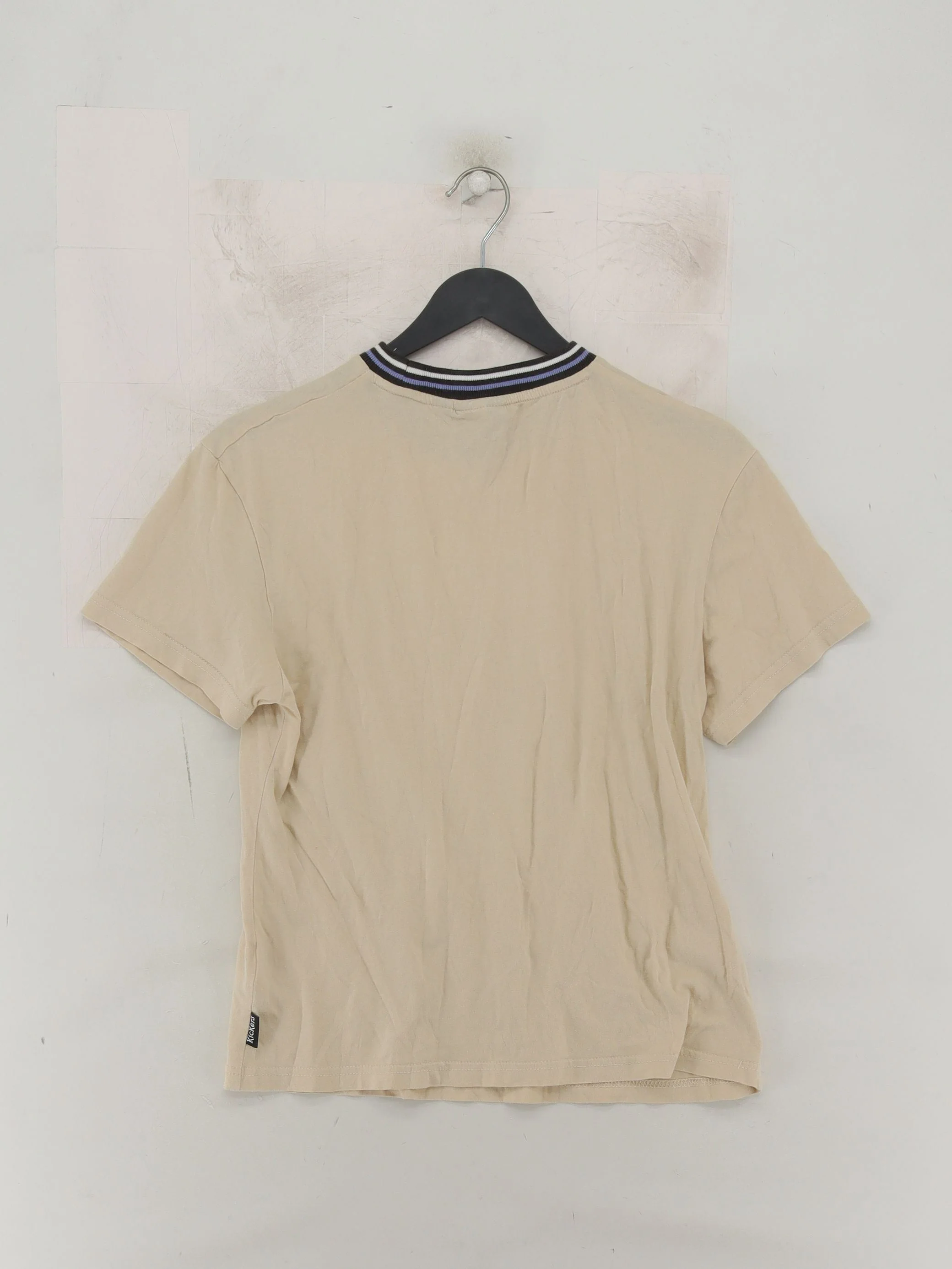 Kickers Men's T-Shirt S Cream Cotton with Elastane Basic - Image 2