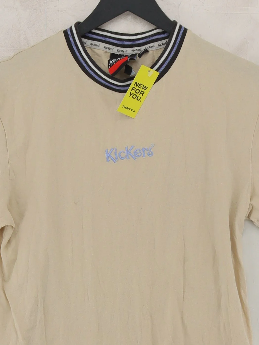 Kickers Men's T-Shirt S Cream Cotton with Elastane Basic - Image 3