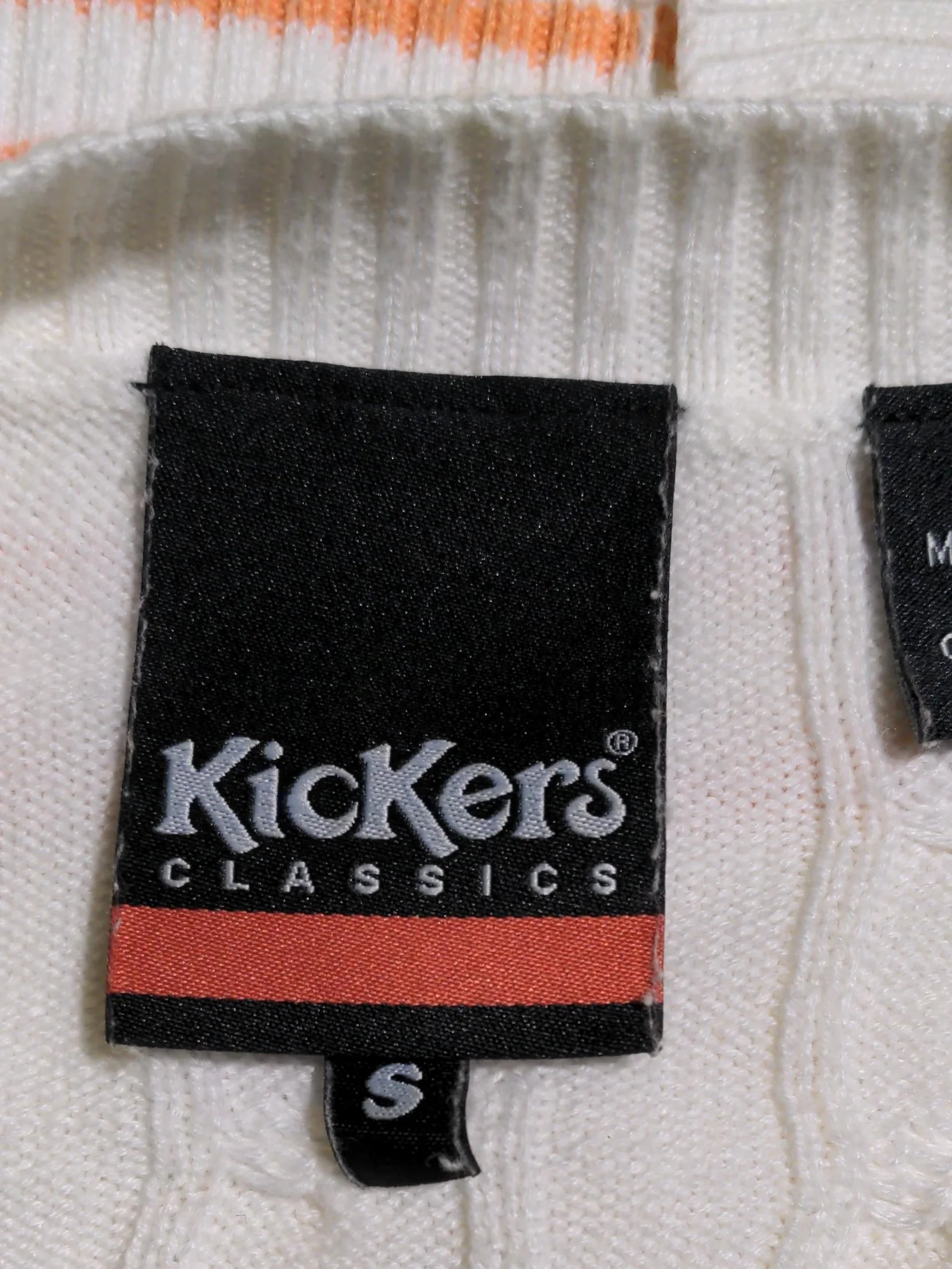 Kickers Women's Cardigan S White Striped Acrylic with Cotton V-Neck Cardigan - Image 5