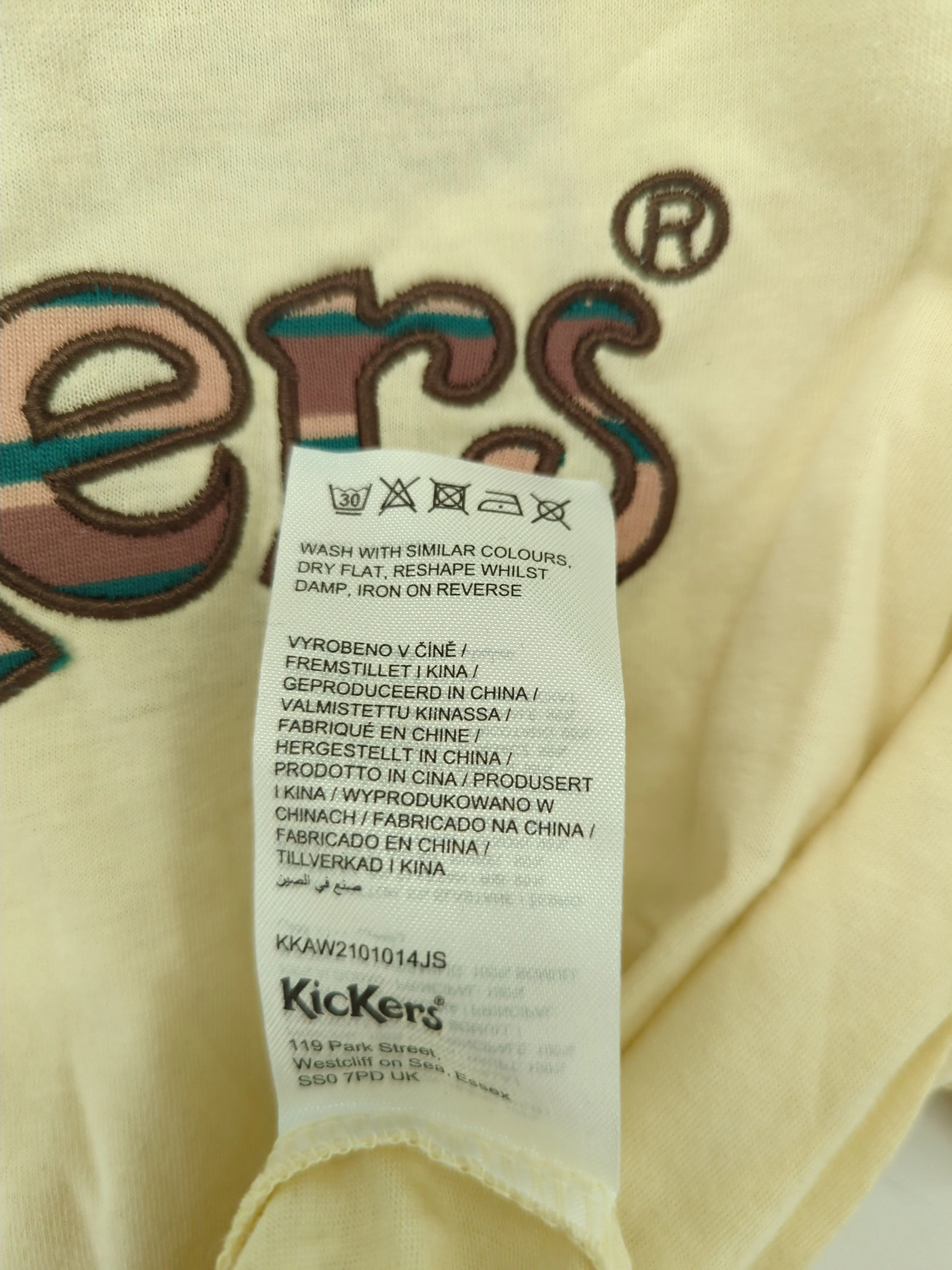 Kickers Women's T-Shirt M Cream Cotton with Elastane Basic New with tags - Image 6