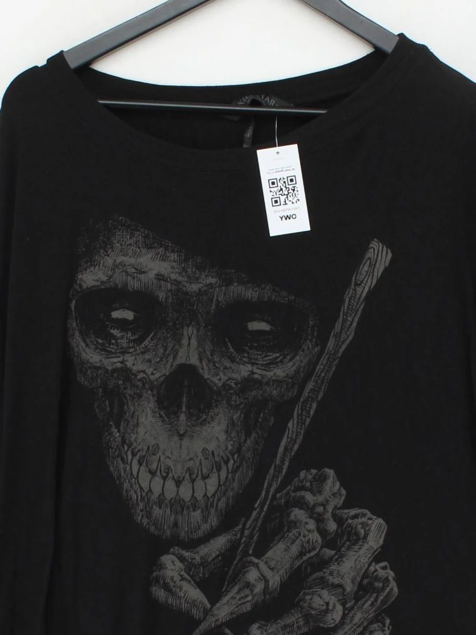 Killstar Men's T-Shirt L Black Graphic Viscose with Elastane Basic - Image 3