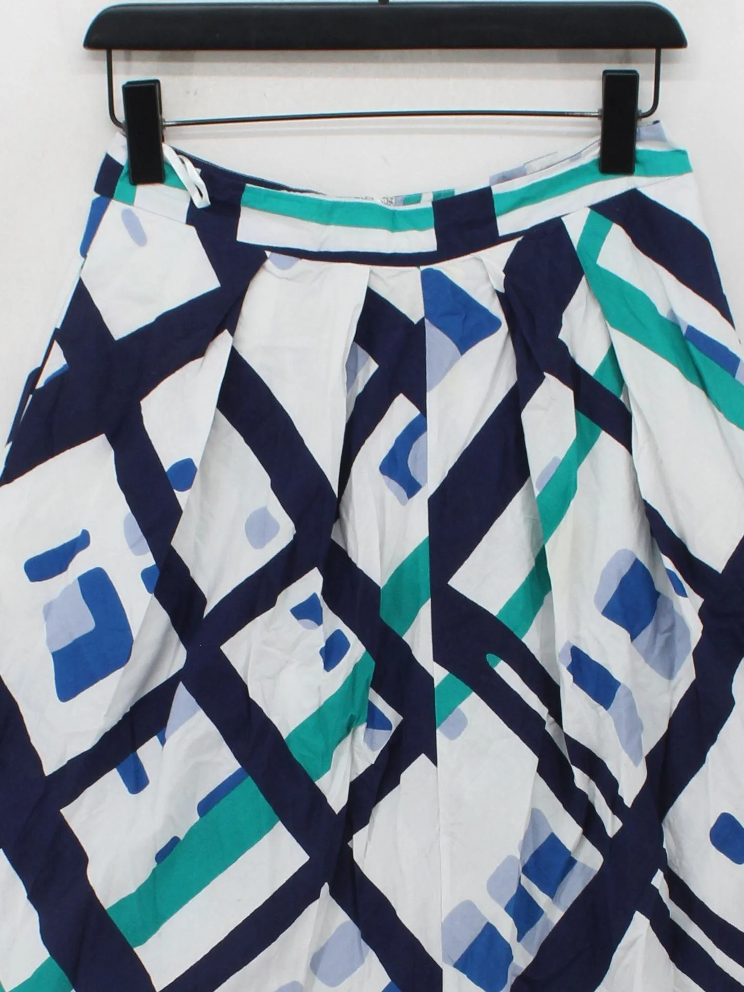 Kin By John Lewis Women's Midi Skirt S Multi Geometric 100% Cotton Midi A-Line - Image 3