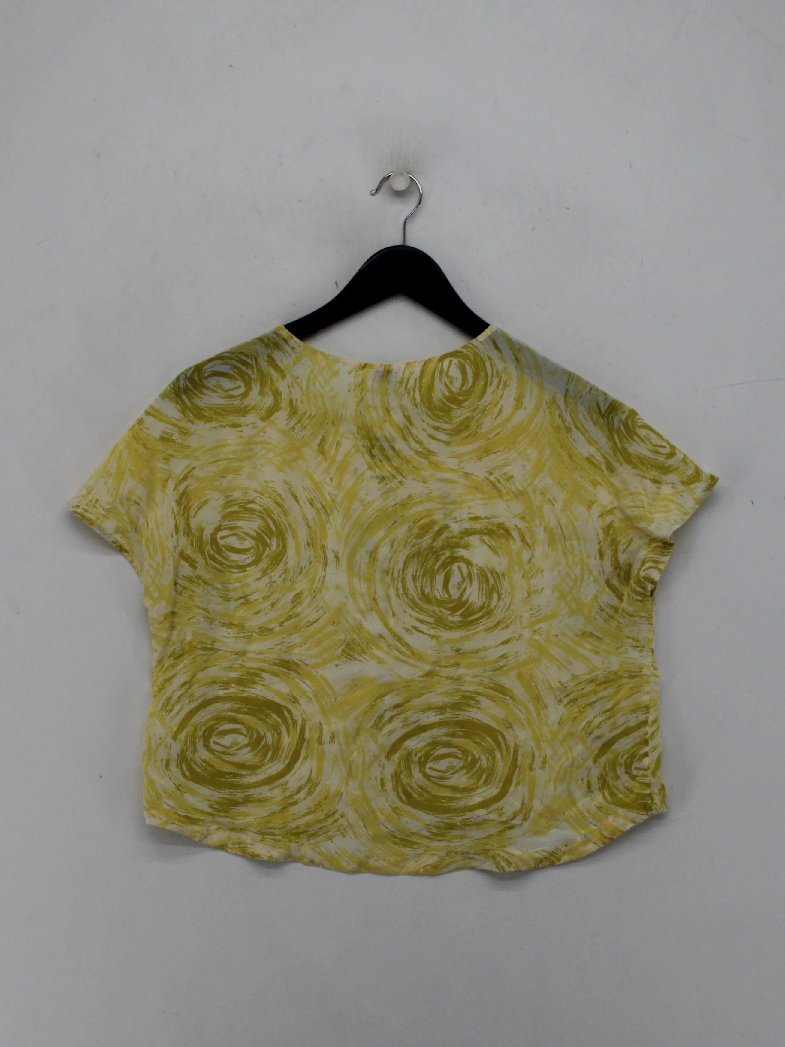 Kin By John Lewis Women's Top S Yellow 100% Silk Basic - Image 2