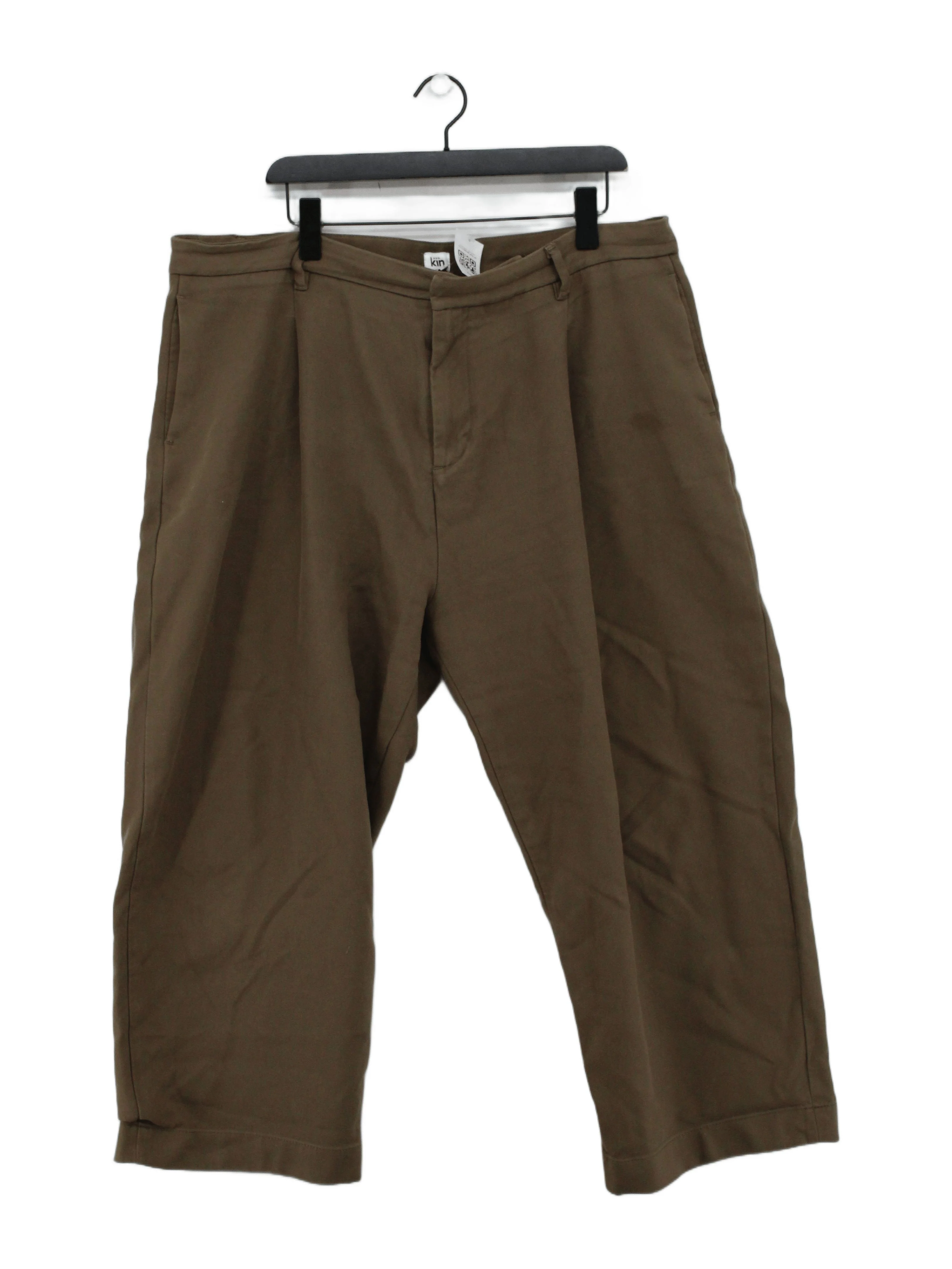 Kin Men's Trousers XL Tan 100% Cotton Tapered Chino