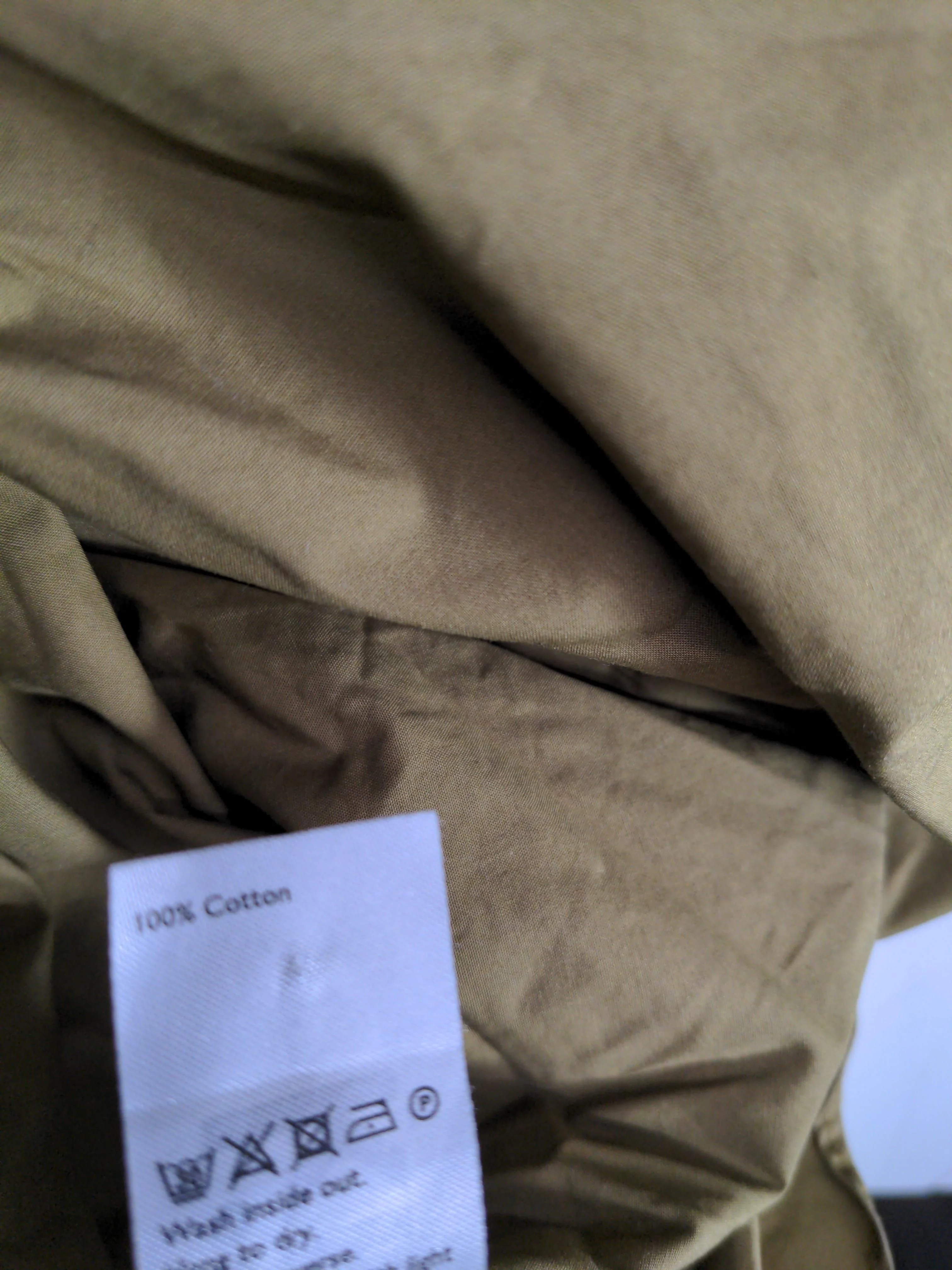 Kin Women's Shirt UK 12 Tan 100% Cotton Long Sleeve Collared Basic - Image 6