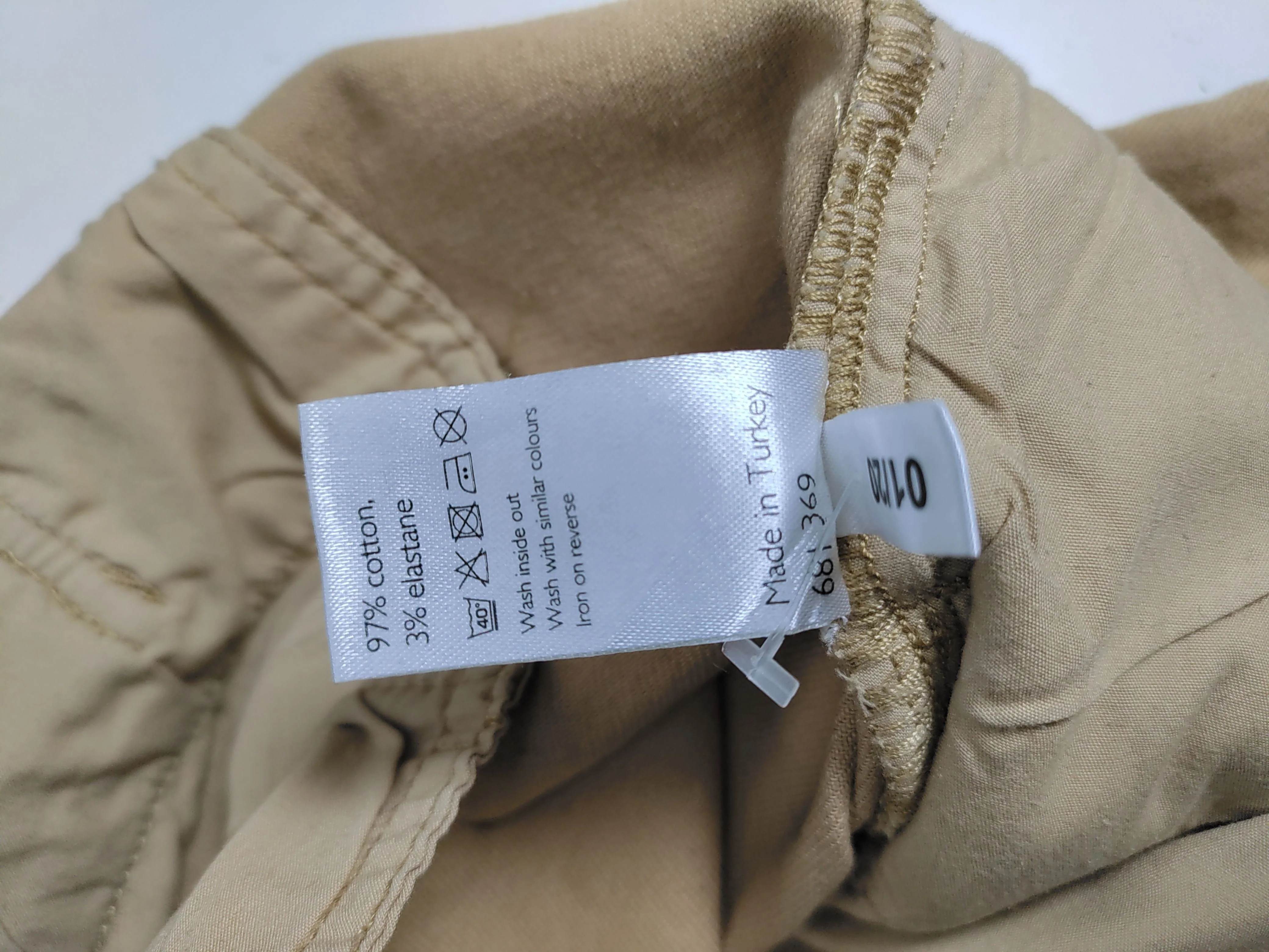 Kin Women's Trousers UK 14 Tan Cotton with Elastane Tapered Chino - Image 6