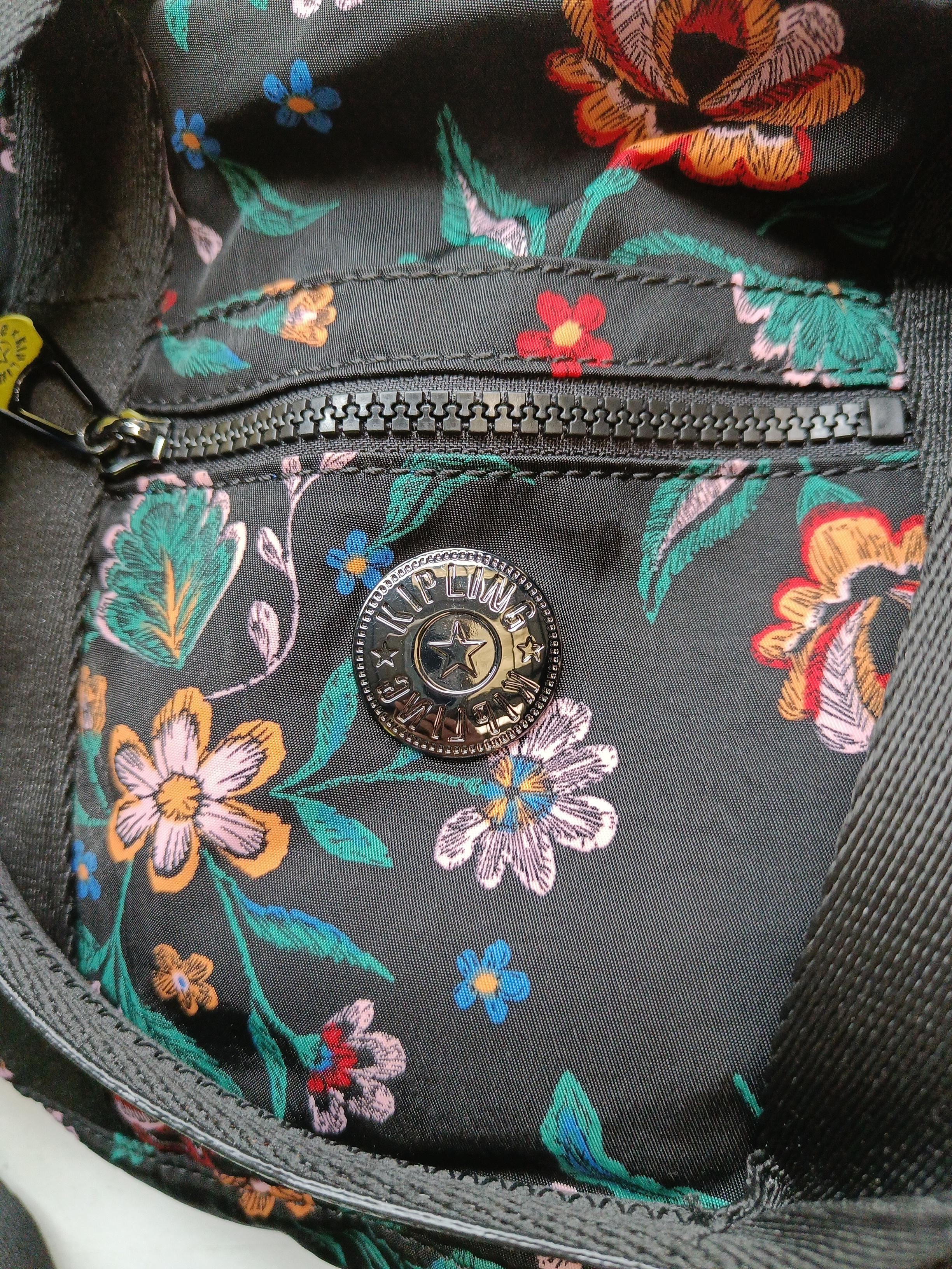 Kipling Women's Bag Black Floral Polyamide with Polyester Shoulder Bag - Image 6