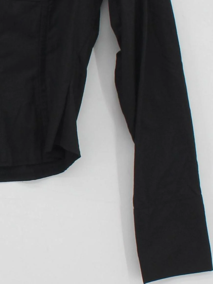 Kit Women's Shirt S Black Cotton with Elastane Long Sleeve Collared Basic - Image 4
