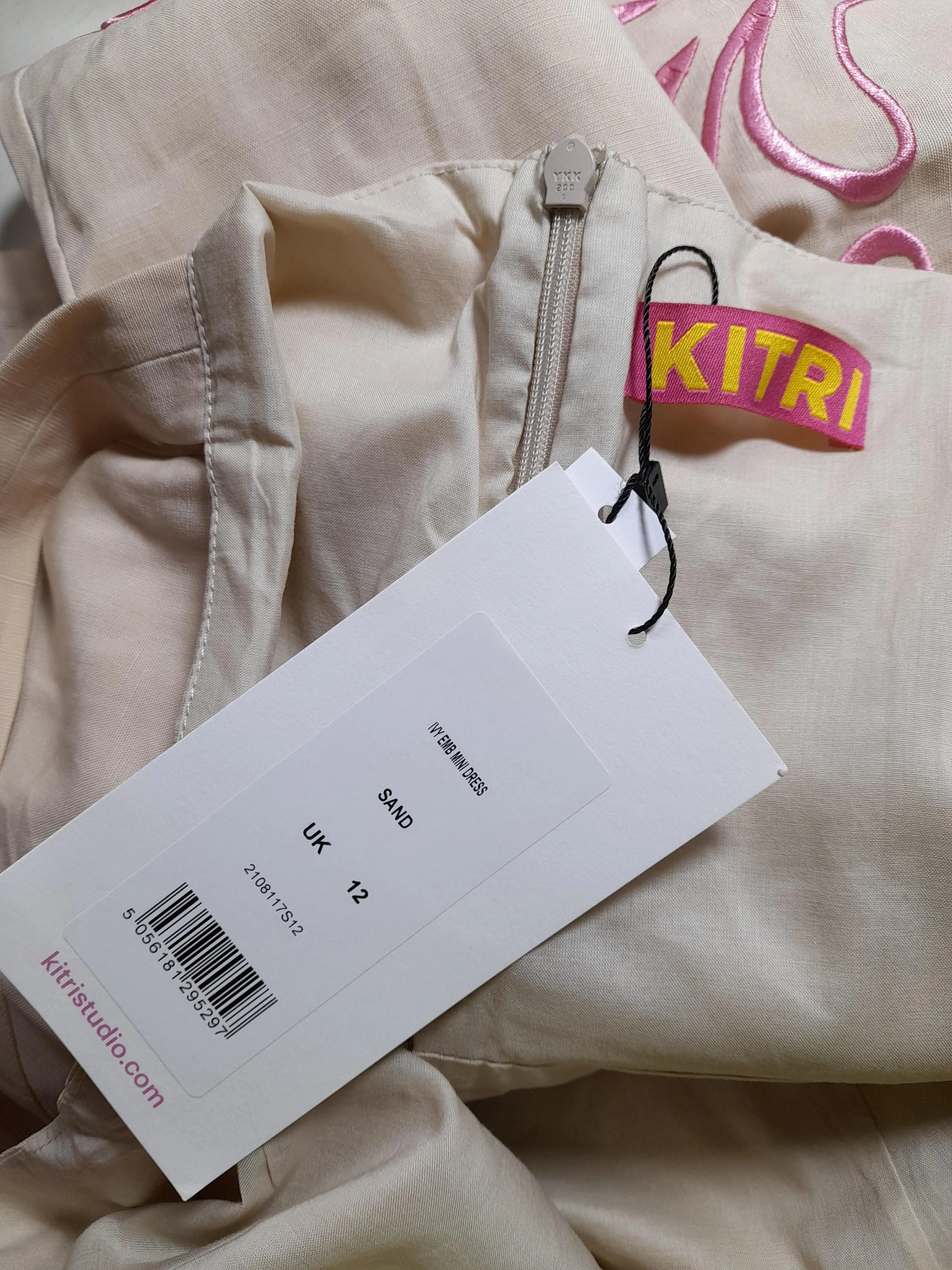 kitri Mini Dress UK12 in Cream - Image 5