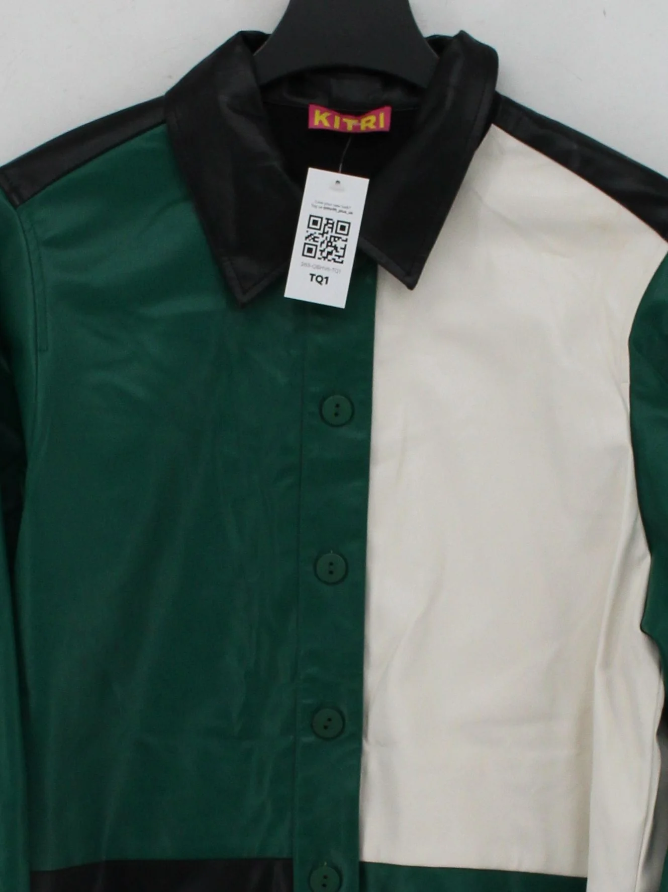 Kitri Women's Shirt S Multi Faux Leather with Polyester Basic - Image 3