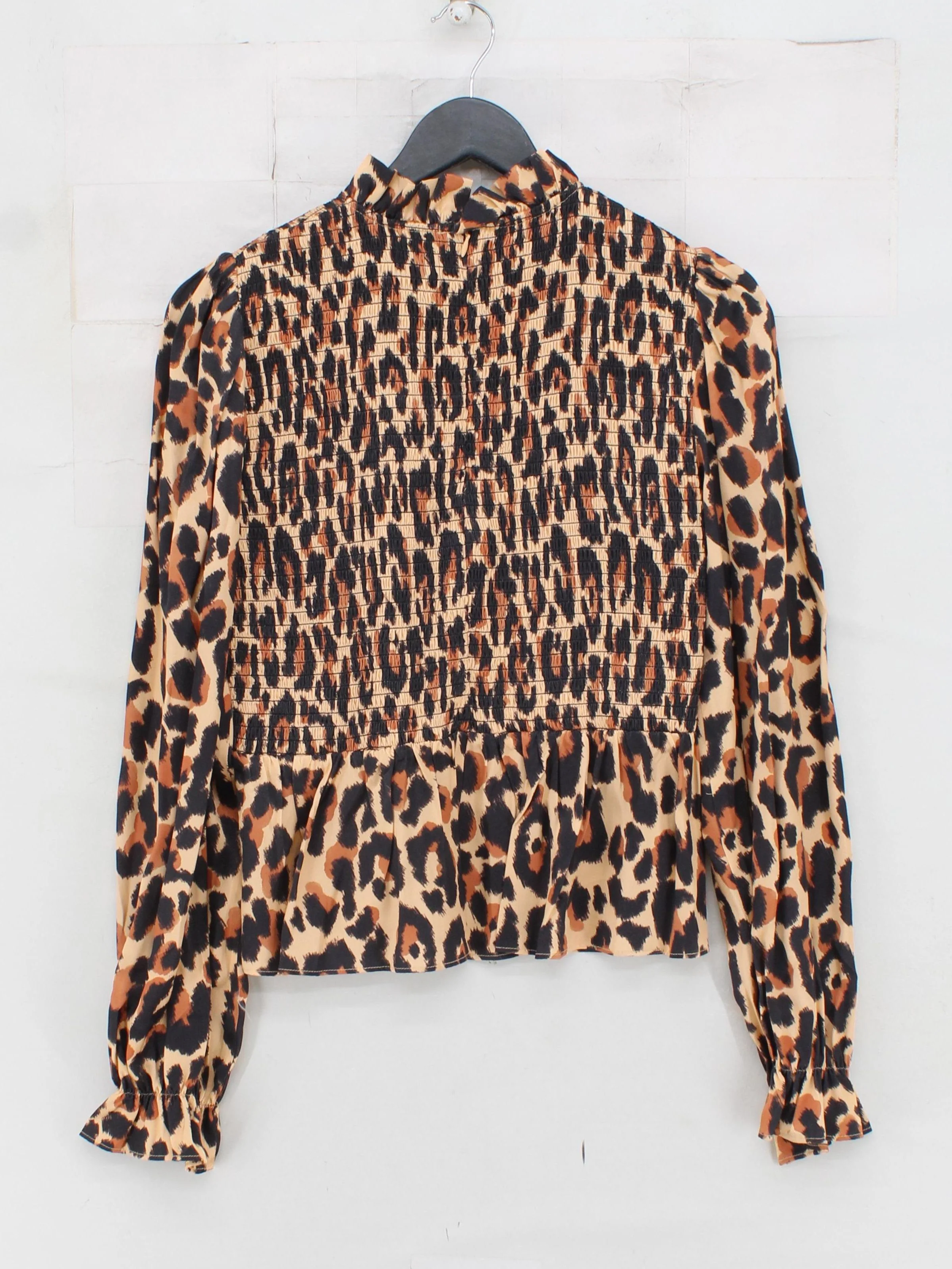 Kitri Women's Top L Multi Animal Print 100% Viscose Long Sleeve High Neck Basic - Image 2