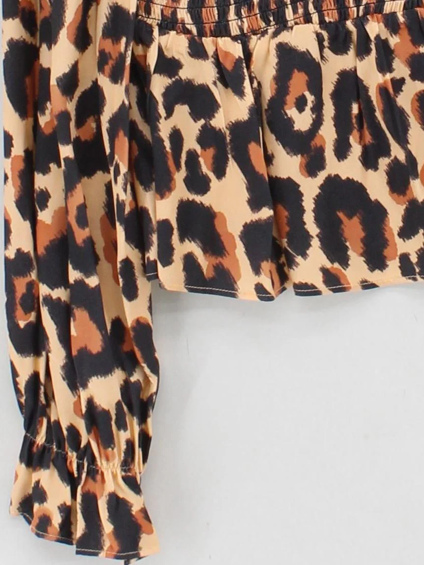 Kitri Women's Top L Multi Animal Print 100% Viscose Long Sleeve High Neck Basic - Image 4