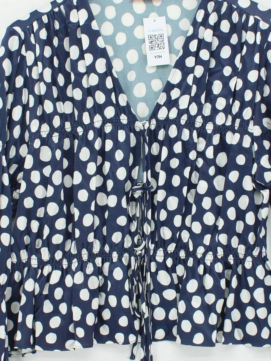 Kitri Women's Top UK 14 Blue Viscose with Rayon Basic - Image 3