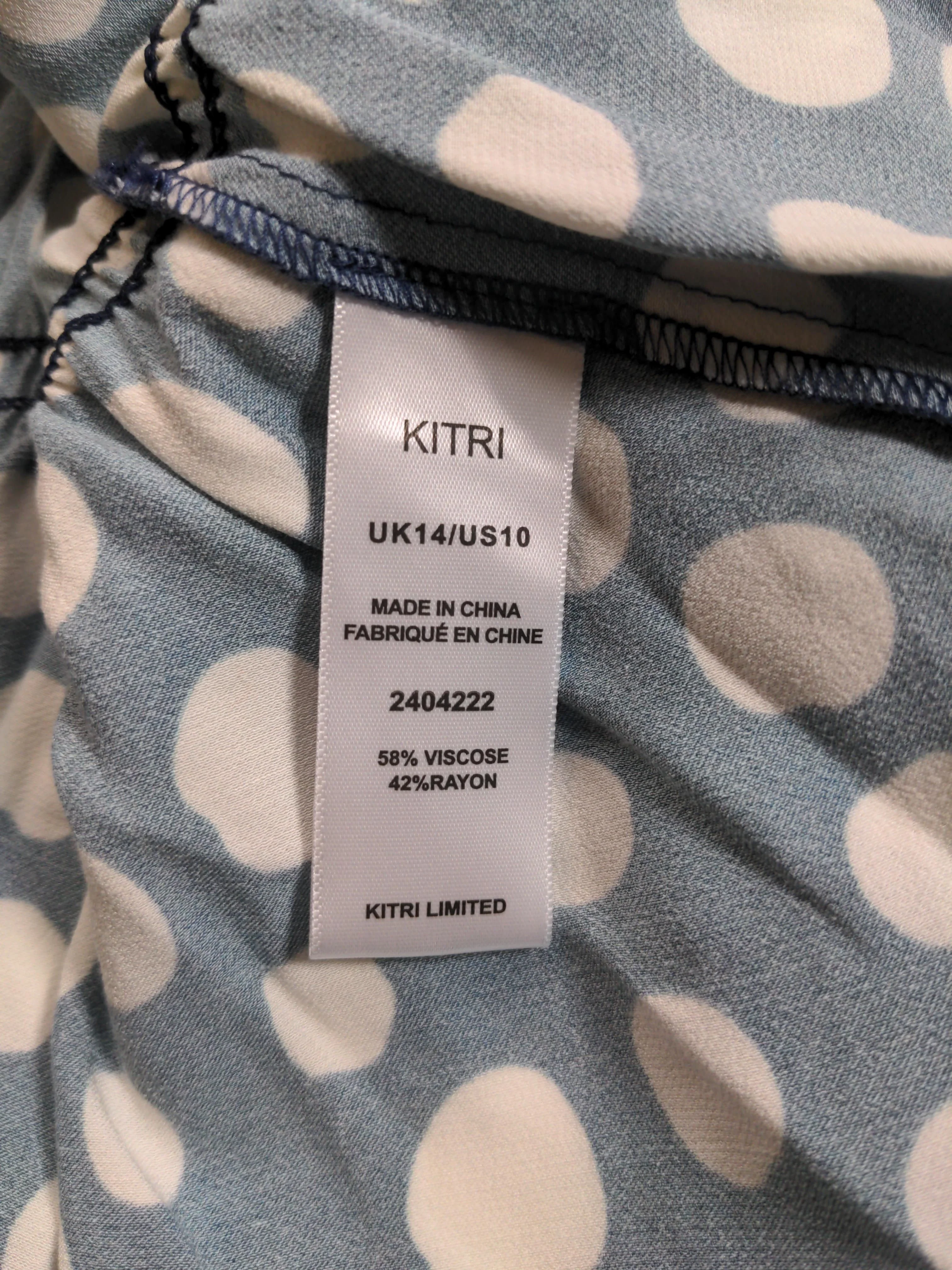 Kitri Women's Top UK 14 Blue Viscose with Rayon Basic - Image 6