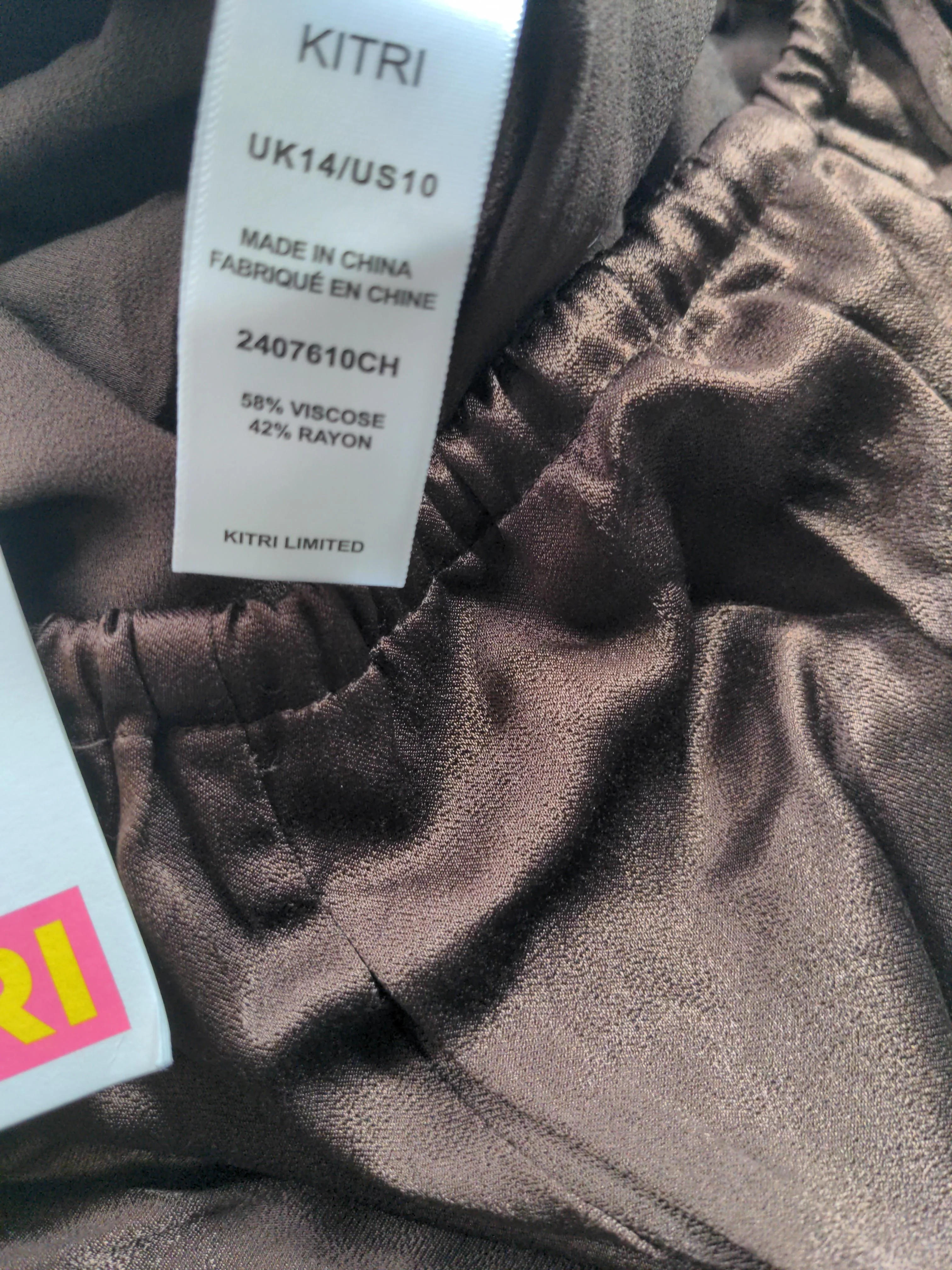 Kitri Women's Trousers UK 14 Brown Viscose with Rayon Capri New with tags - Image 6