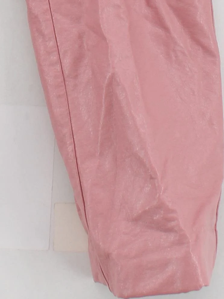 Kitri Women's Trousers UK 6 Pink Faux Leather with Viscose Tapered Chino - Image 4