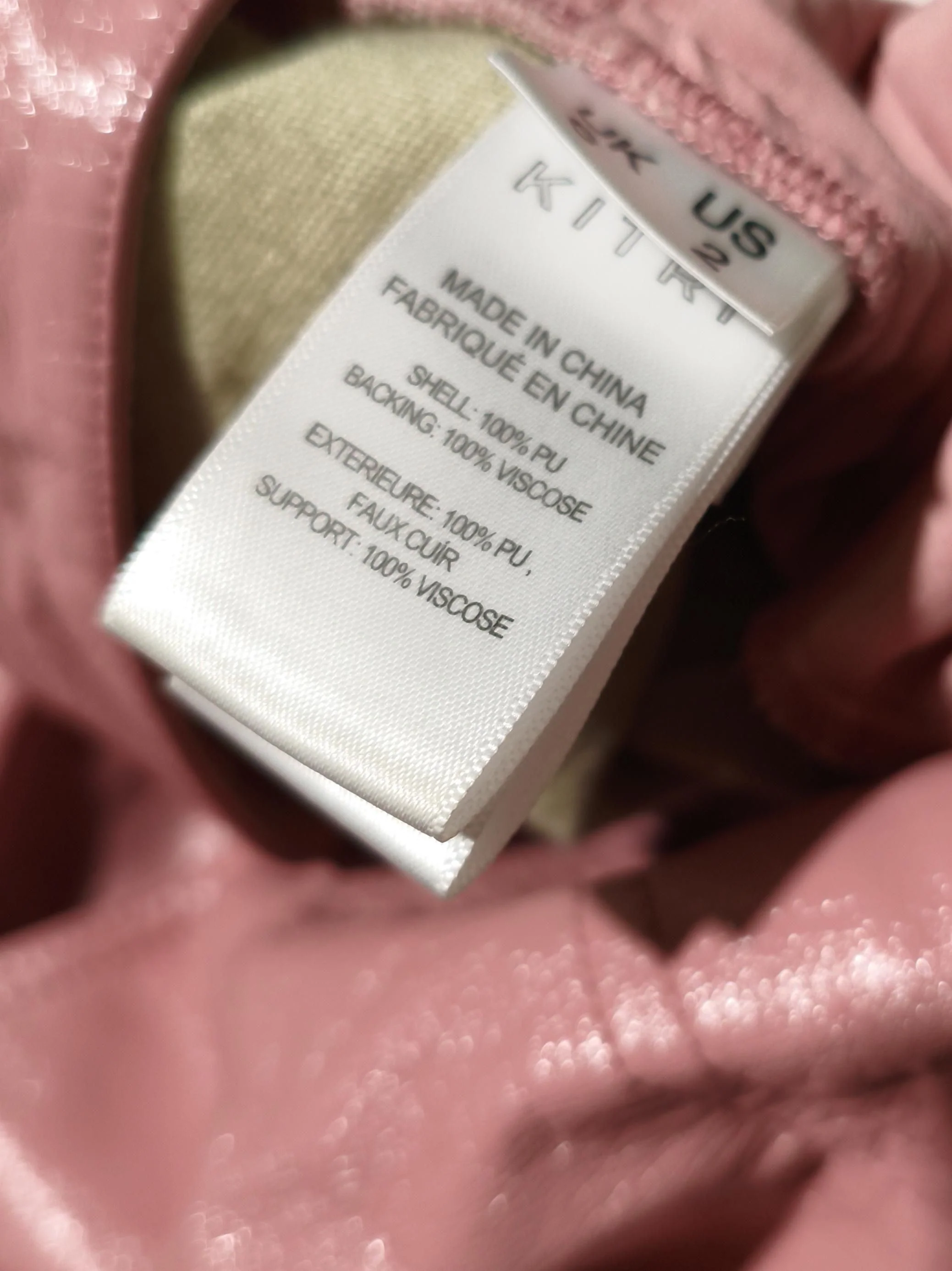 Kitri Women's Trousers UK 6 Pink Faux Leather with Viscose Tapered Chino - Image 6