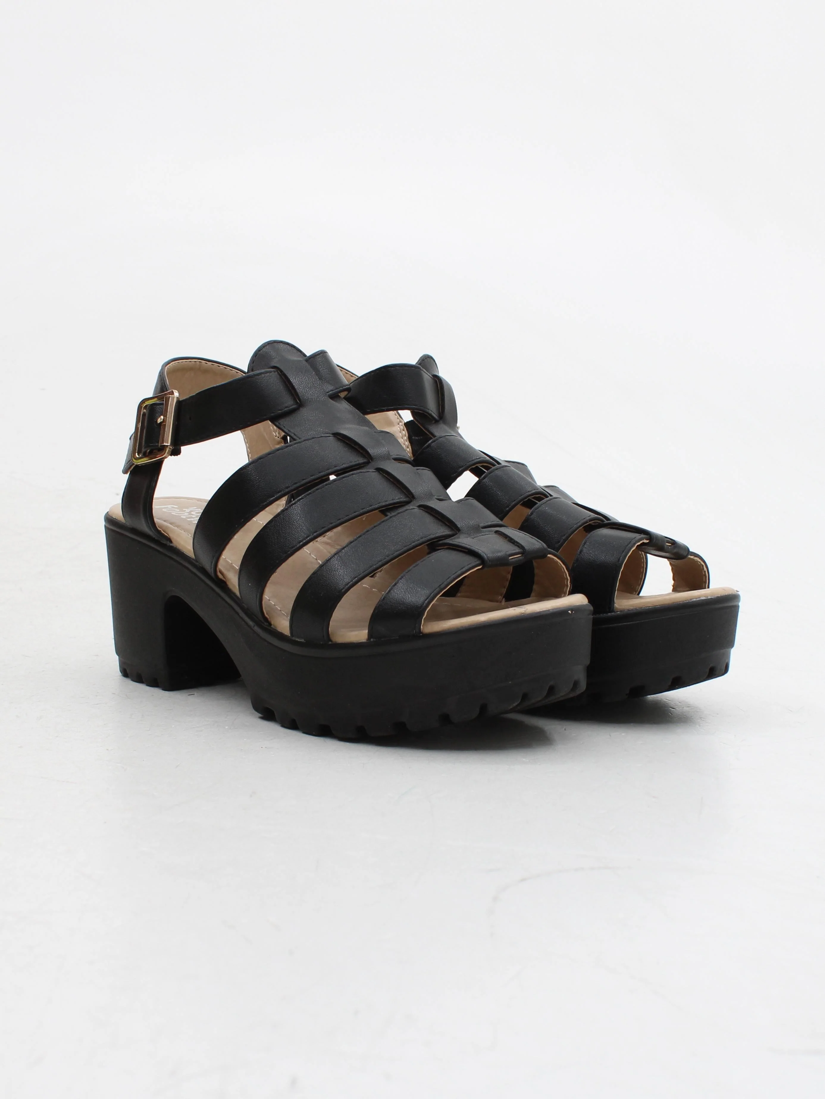 Koi Footwear Women's Sandals UK 6.5 Black 100% Faux Leather Gladiator - Image 4