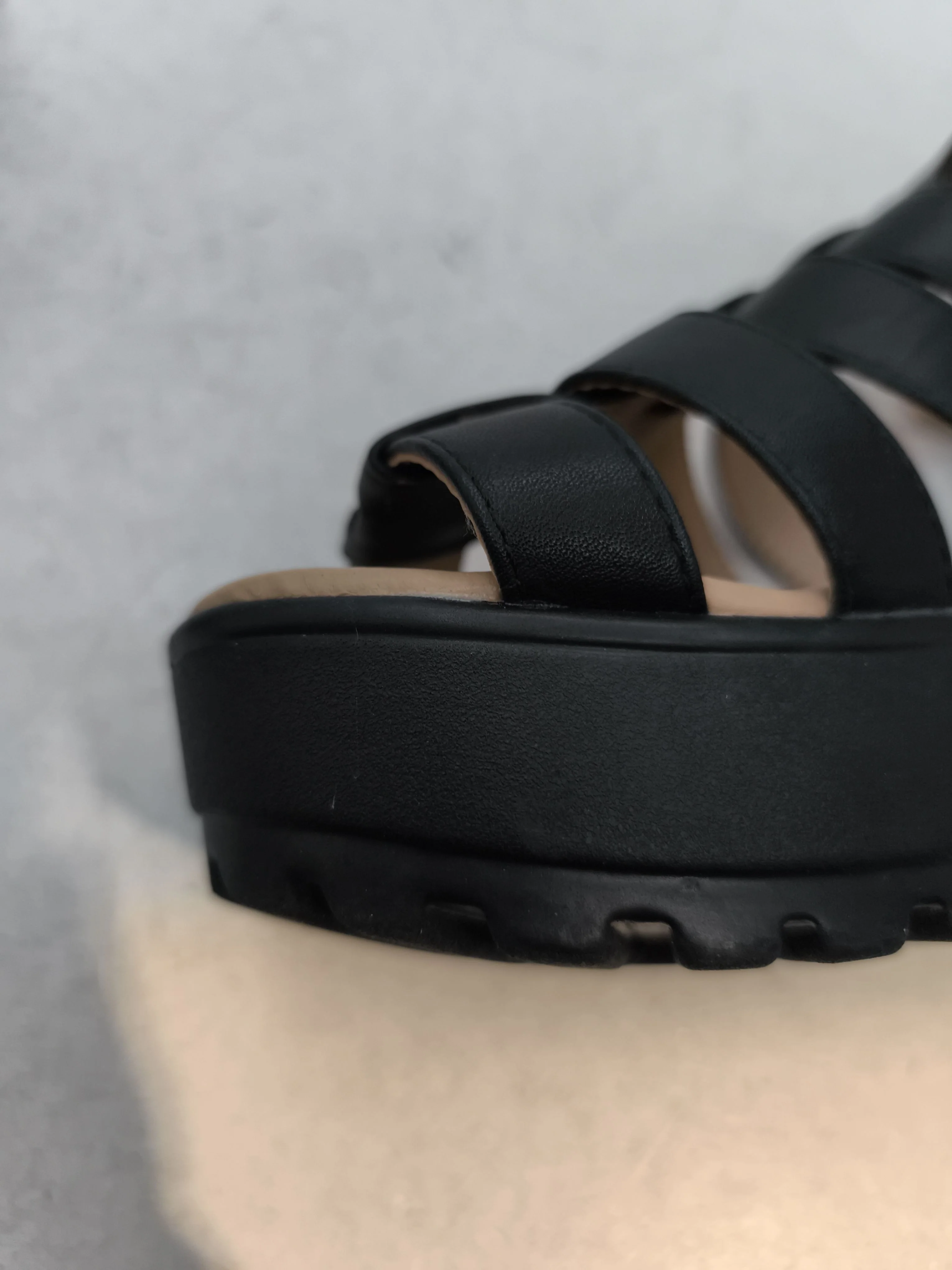 Koi Footwear Women's Sandals UK 6.5 Black 100% Faux Leather Gladiator - Image 8