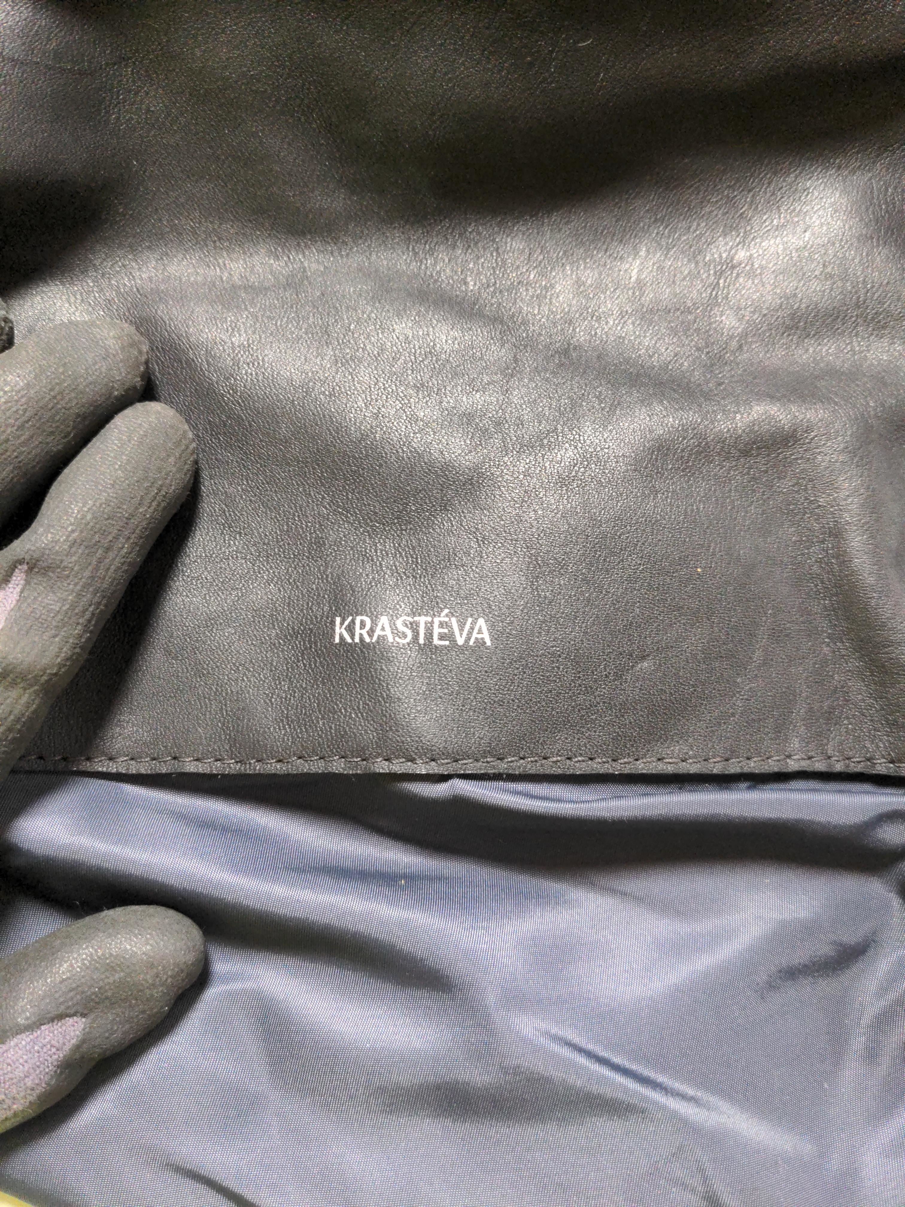 KRASTÉVA Men's Bag Black Faux Leather with Nylon Backpack - Image 6