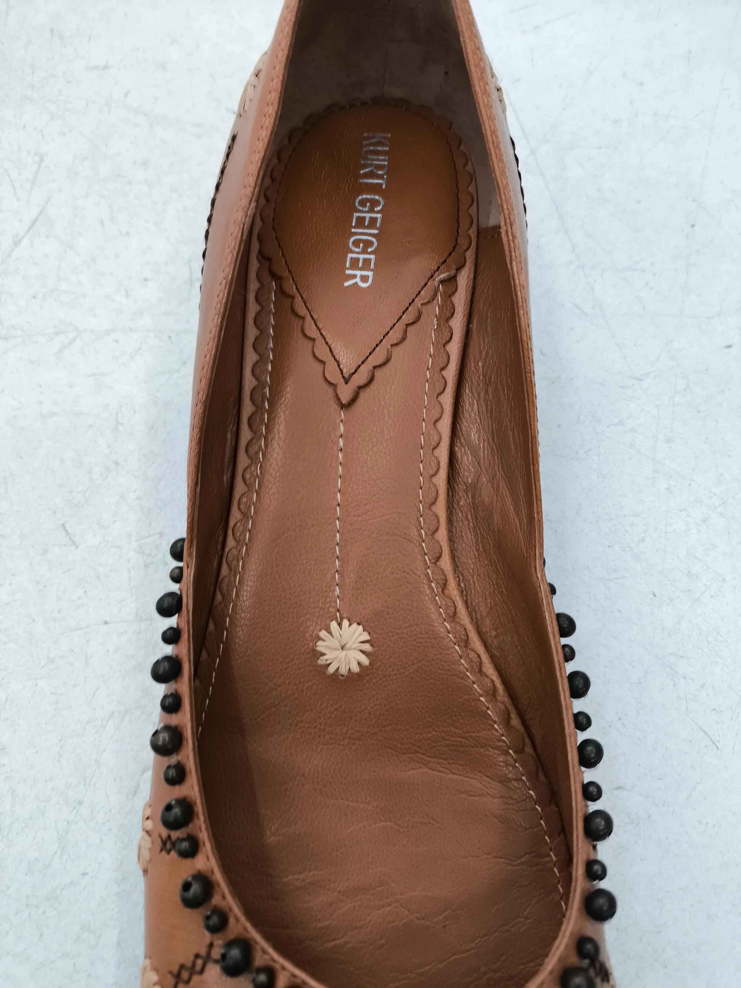 Kurt Geiger Women's Flat Shoes UK 7 Brown 100% Leather Ballet - Image 6