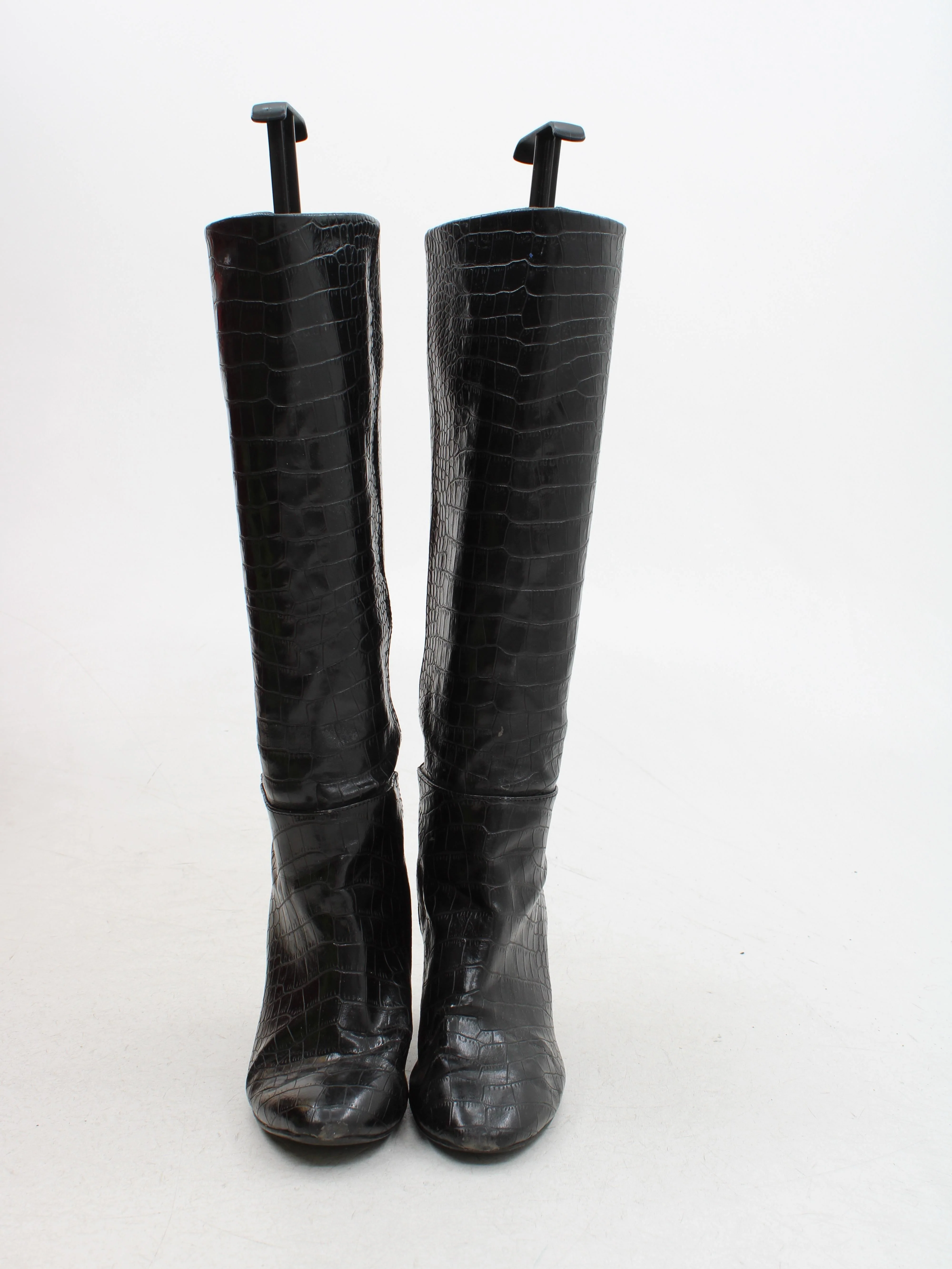 L.A.M.B. Women's Boots UK 3.5 Black Animal Print 100% Faux Leather Platform - Image 2
