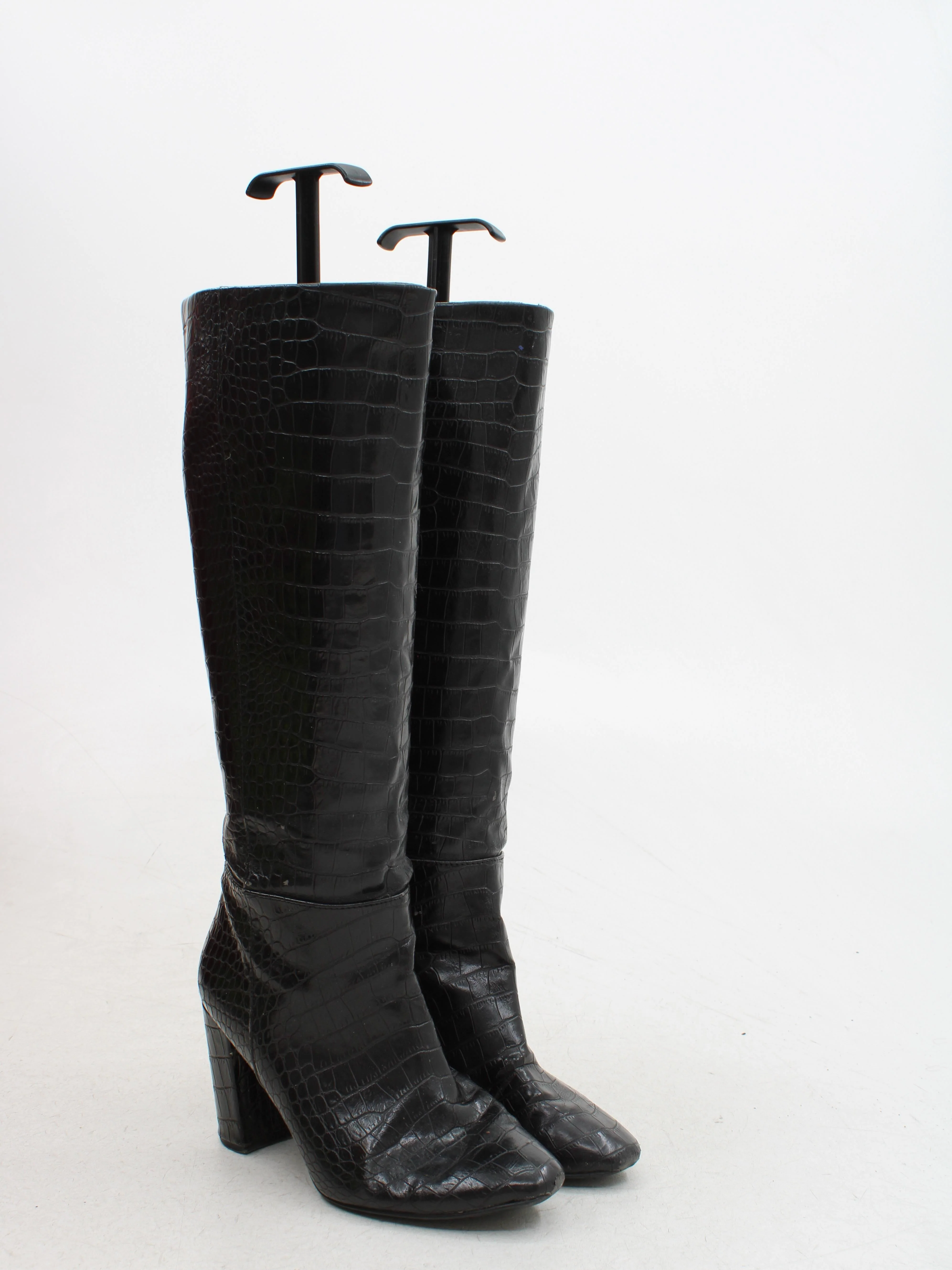 L.A.M.B. Women's Boots UK 3.5 Black Animal Print 100% Faux Leather Platform - Image 4
