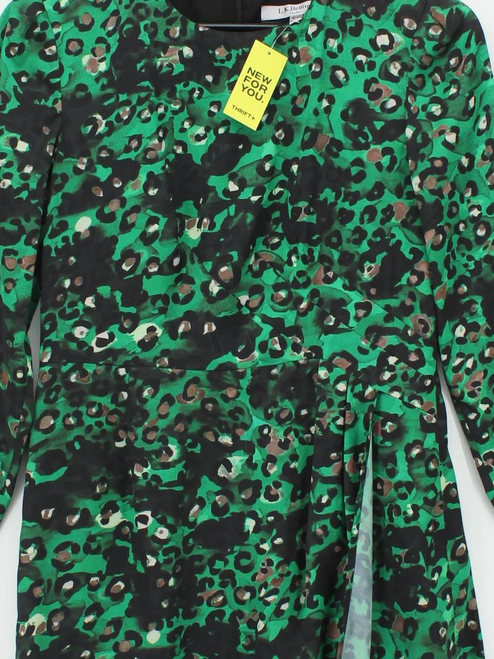 L.K. Bennett A-Line Midi Dress UK10 in Green - Image 3