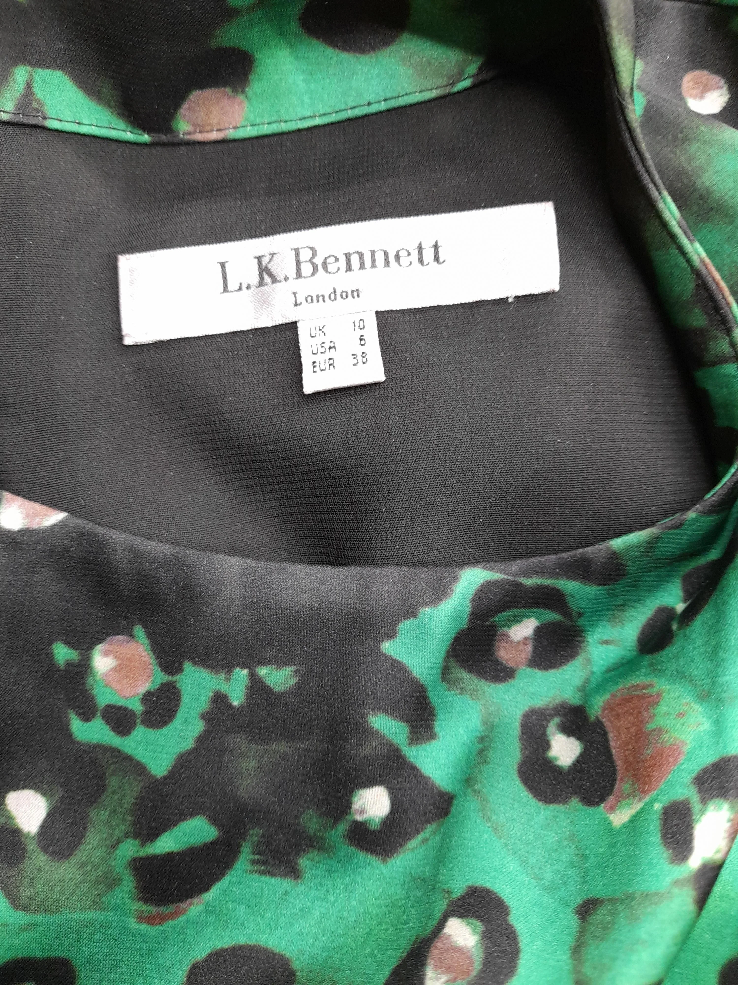 L.K. Bennett A-Line Midi Dress UK10 in Green - Image 6