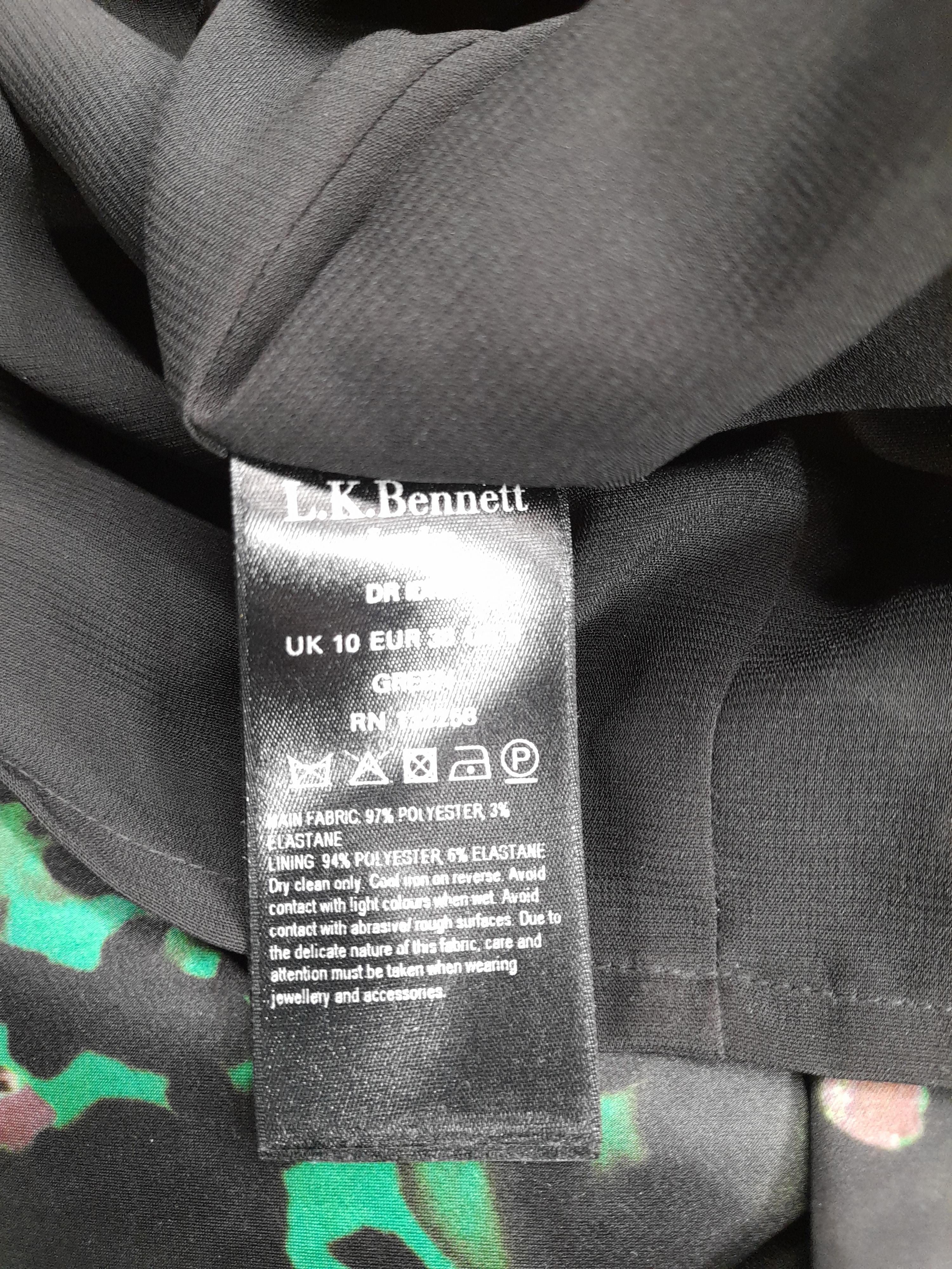 L.K. Bennett A-Line Midi Dress UK10 in Green - Image 7