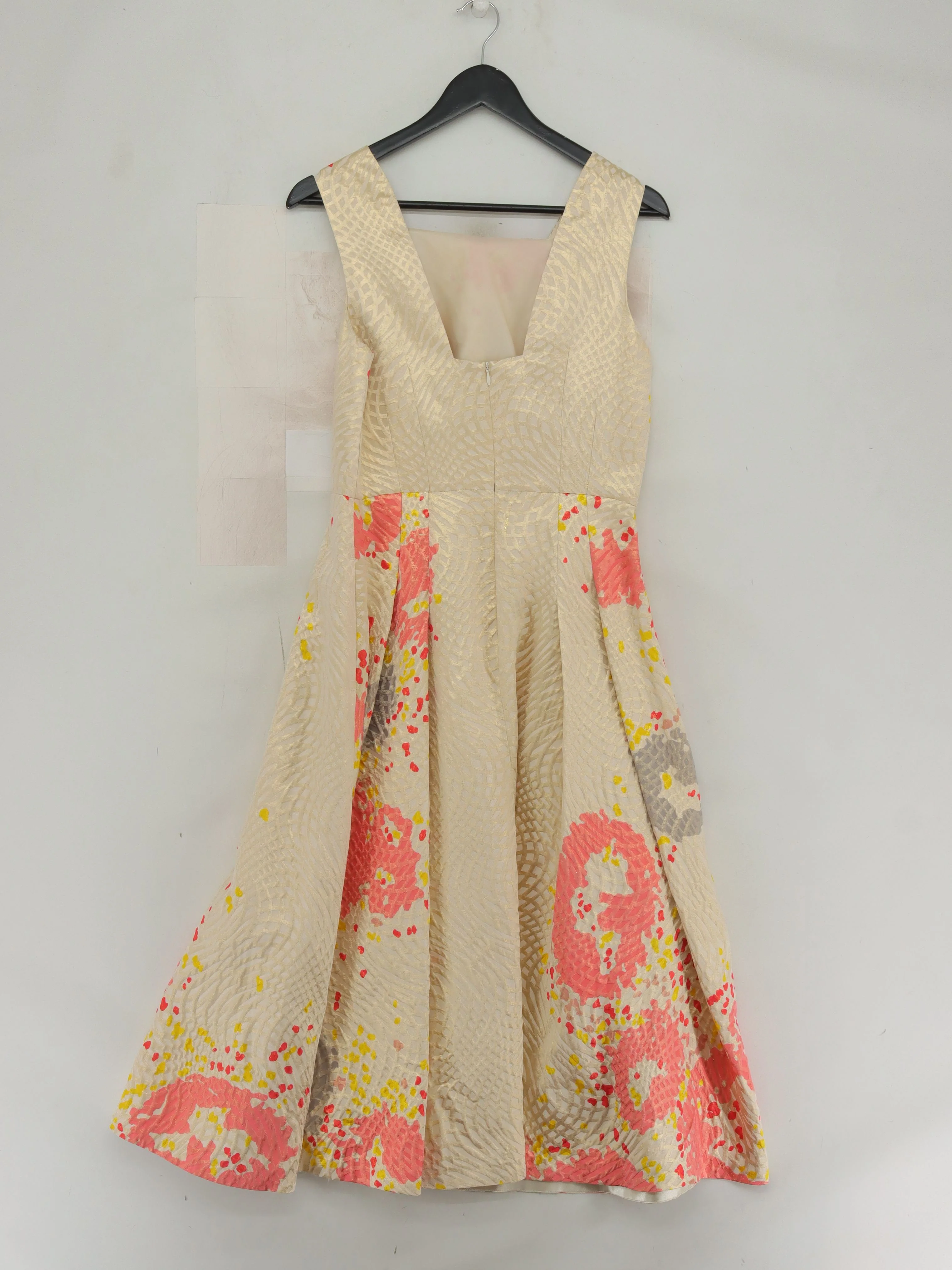 L.K. Bennett A-Line Midi Dress UK12 in Cream - Image 2