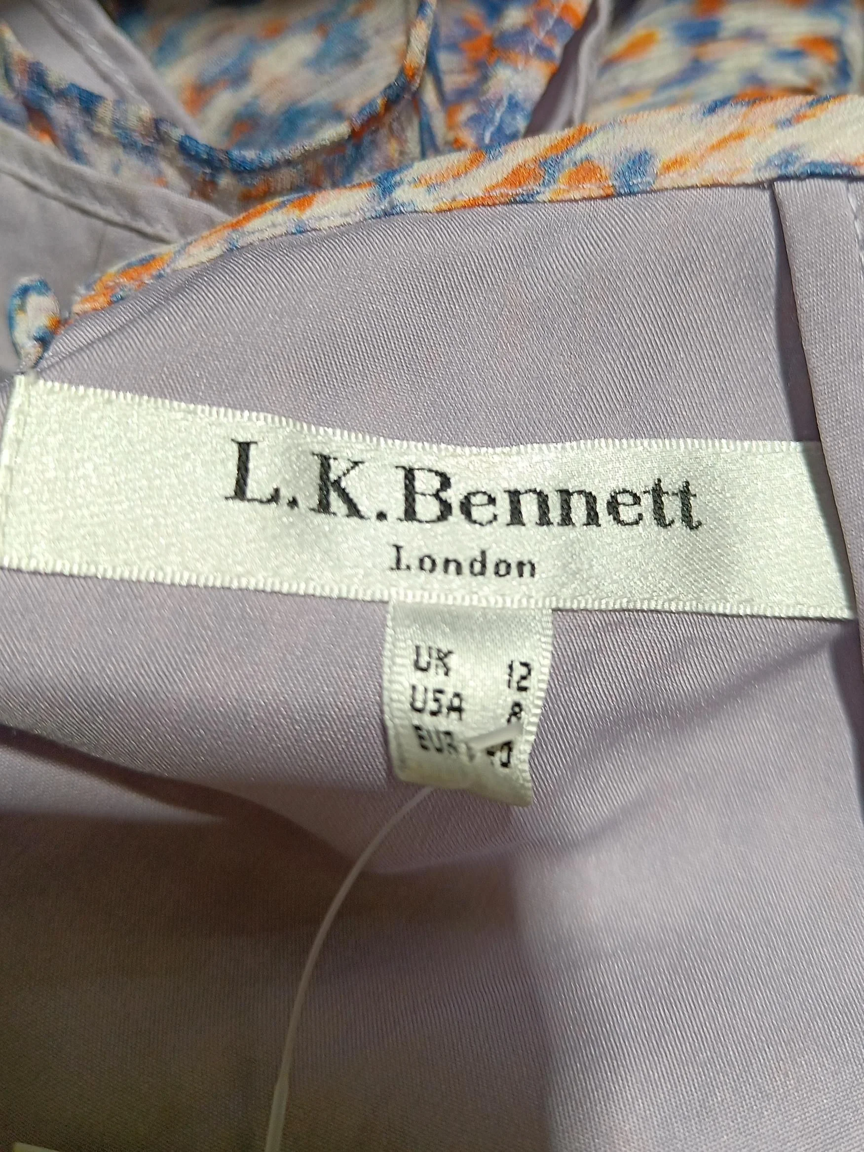 L.K. Bennett A-Line Midi Dress UK12 in Multi - Image 5