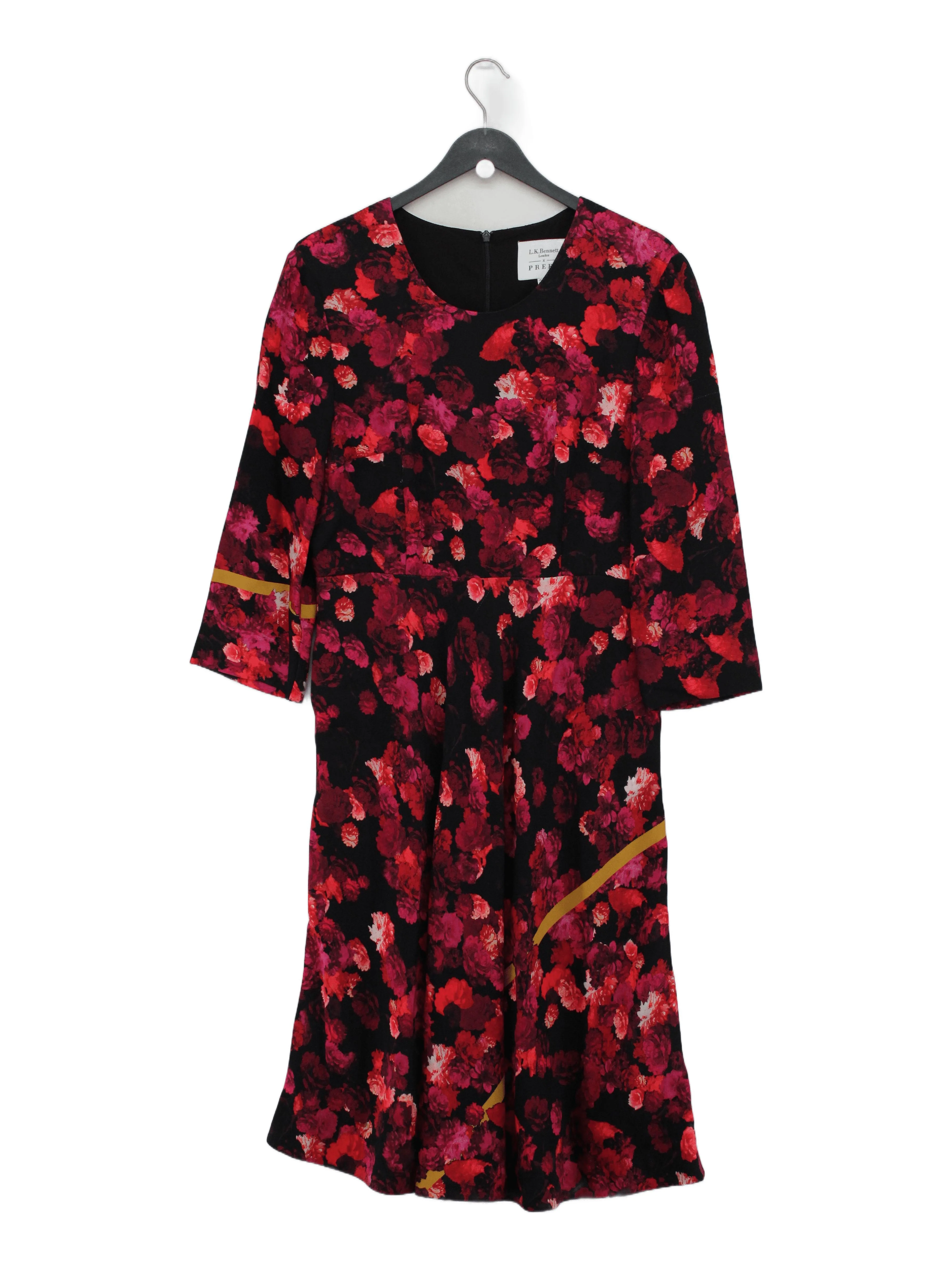 L.K. Bennett A-Line Midi Dress UK14 in Multi