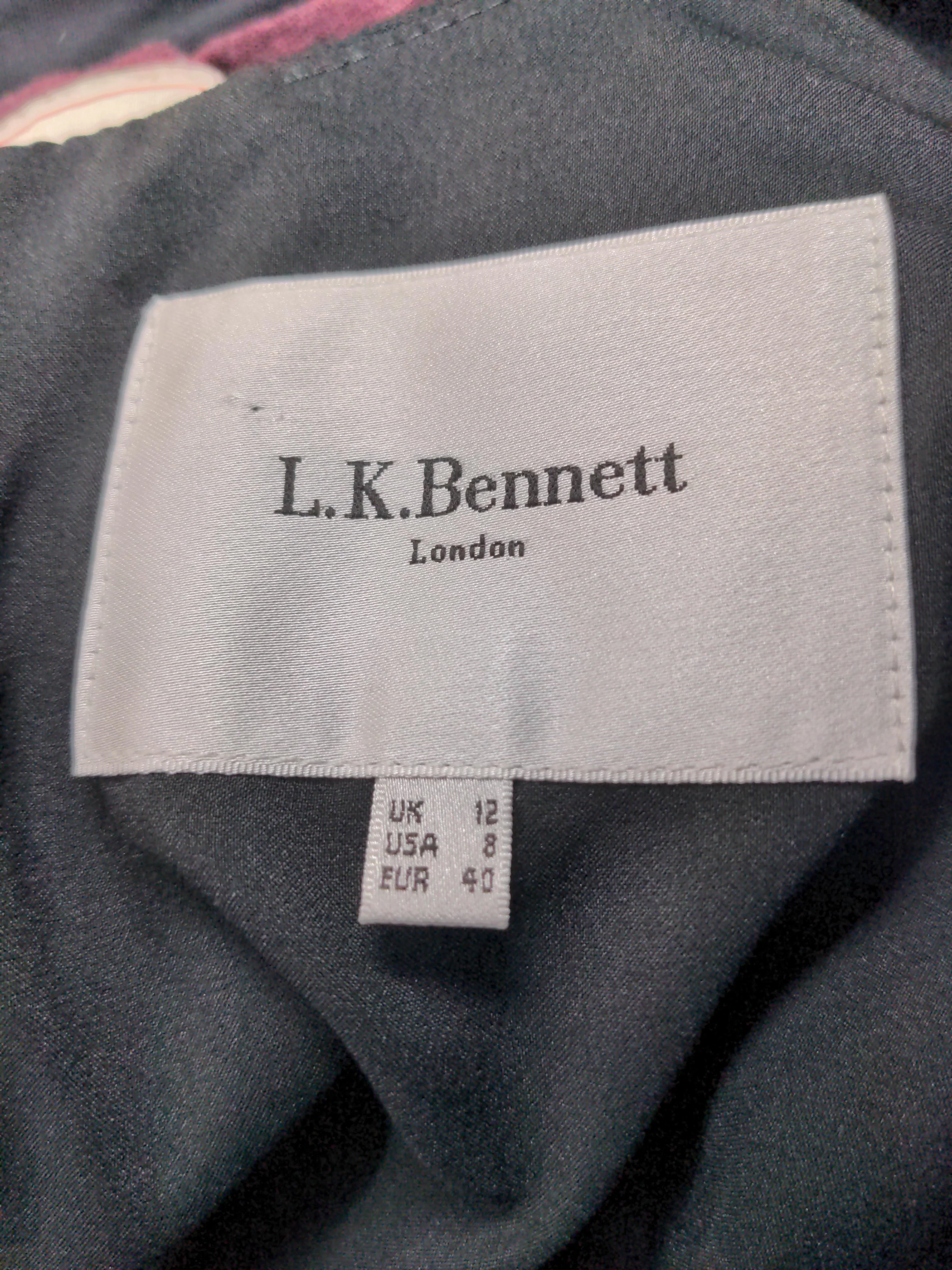 L.K. Bennett Bodycon Midi Dress UK12 in Black - Image 6