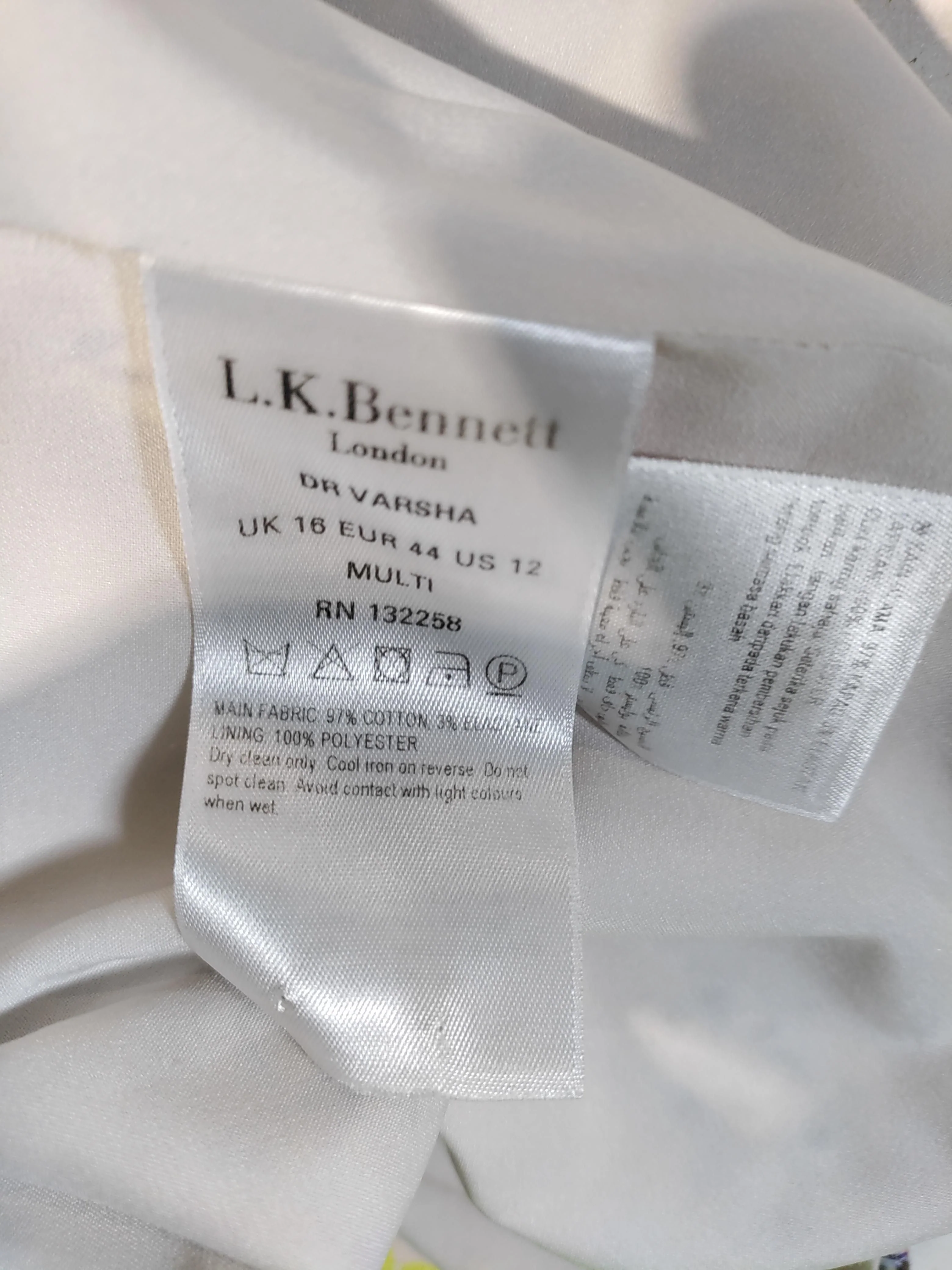 L.K. Bennett Mini Dress UK16 in Multi - Image 7