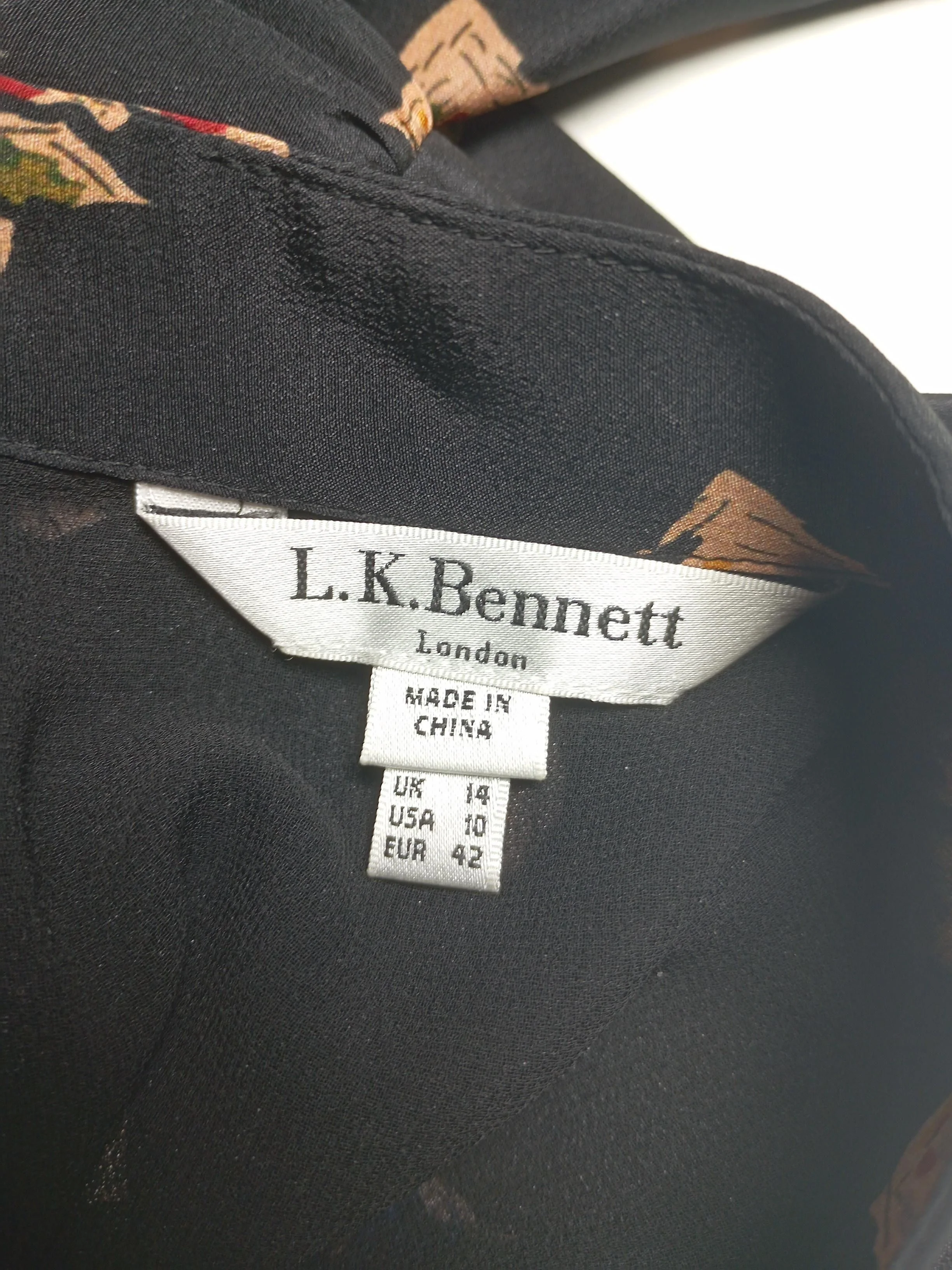 L.K. Bennett Shirt Midi Dress UK14 in Black - Image 5