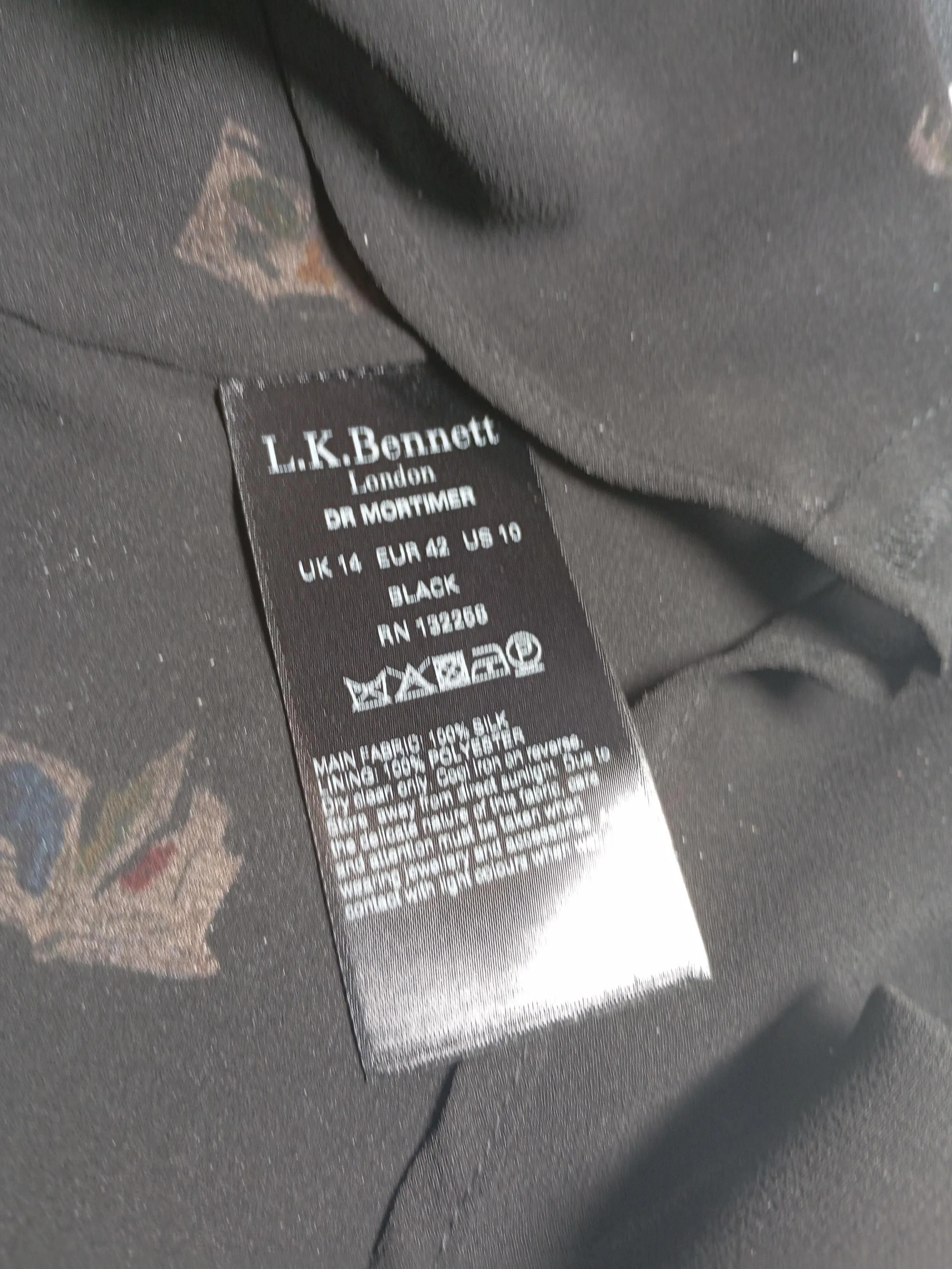 L.K. Bennett Shirt Midi Dress UK14 in Black - Image 6