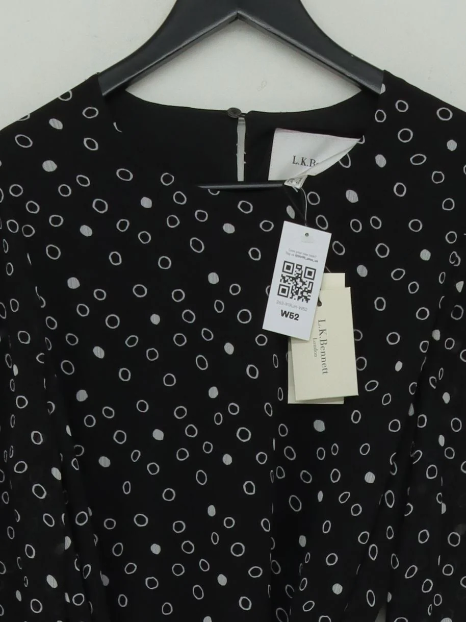 L.K. Bennett Shirt Mini Dress UK12 in Black - Image 3